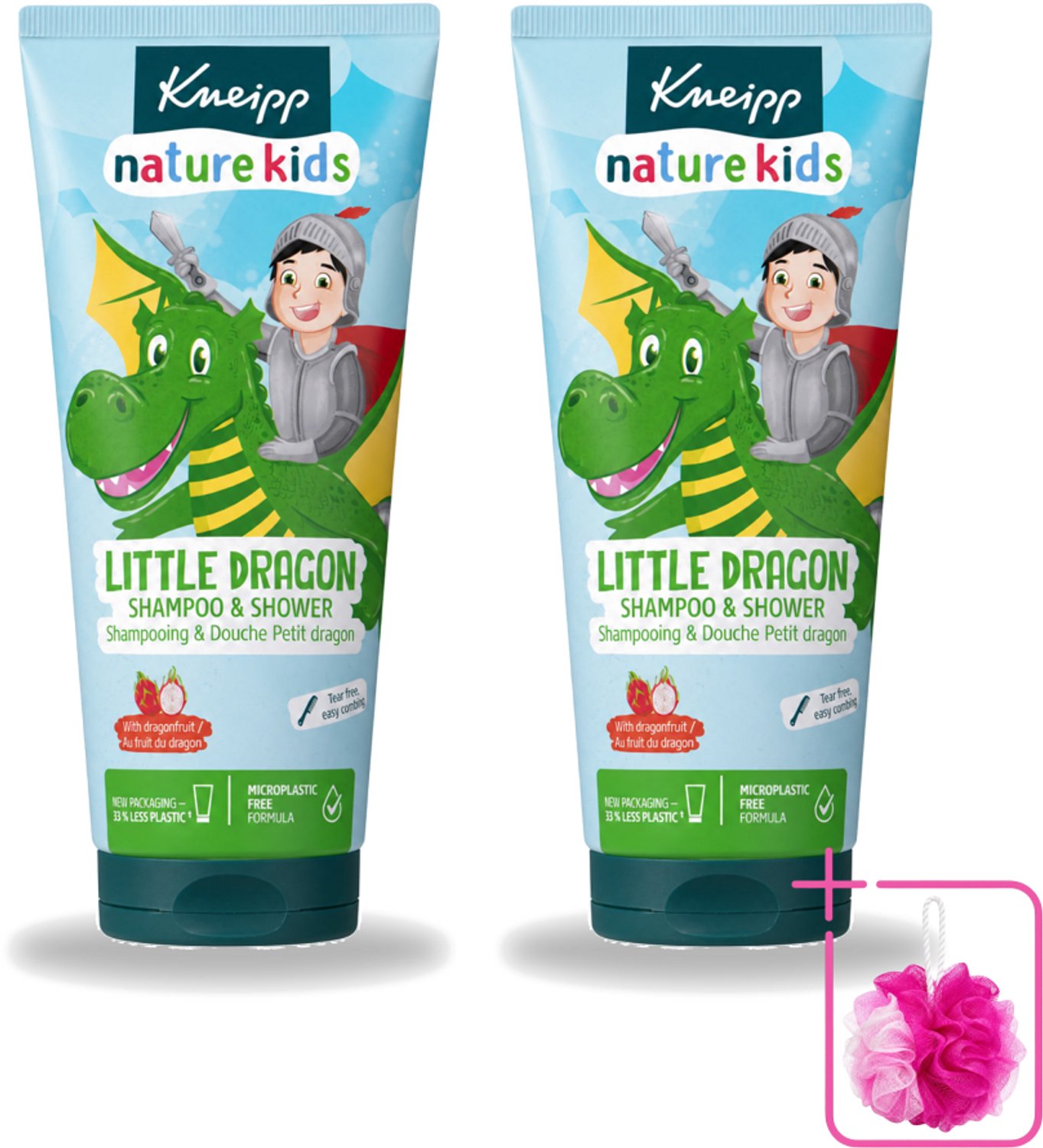 2 x Kneipp - Shampoo & Showergel - Little Dragon - 200 ml - Bulkverpakking - Kinderbad - Douchemop - Kinderhaar