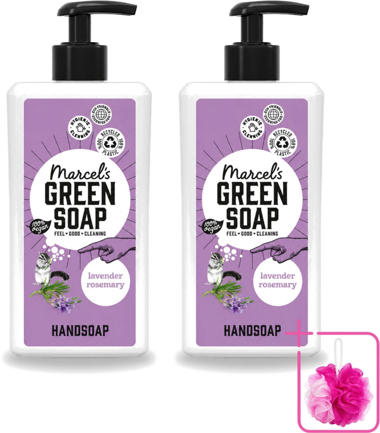 2 x Marcel's Green Soap - Handzeep - Lavender & Rozemarijn - Voor dagelijks gebruik - 500 ml - Bulkverpakking - Handzeep - Douchemop - Natuurlijke handzeep