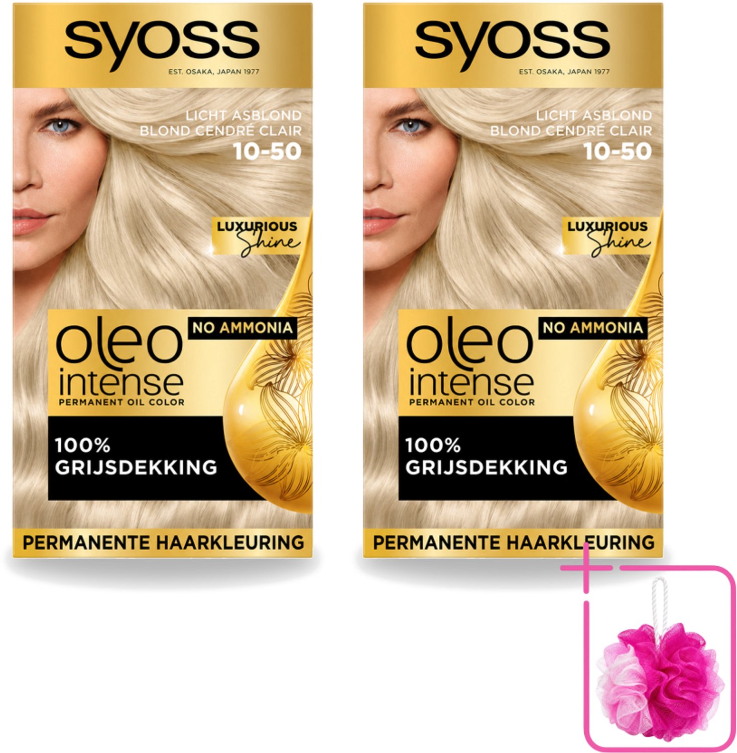2 x SYOSS - Oleo Intense 10-50 - Haarverf - Permanente Haarkleuring - Licht Asblond - Langdurige Kleur - Bulkverpakking - Haarkleur - Douchemop - Haarkleuren