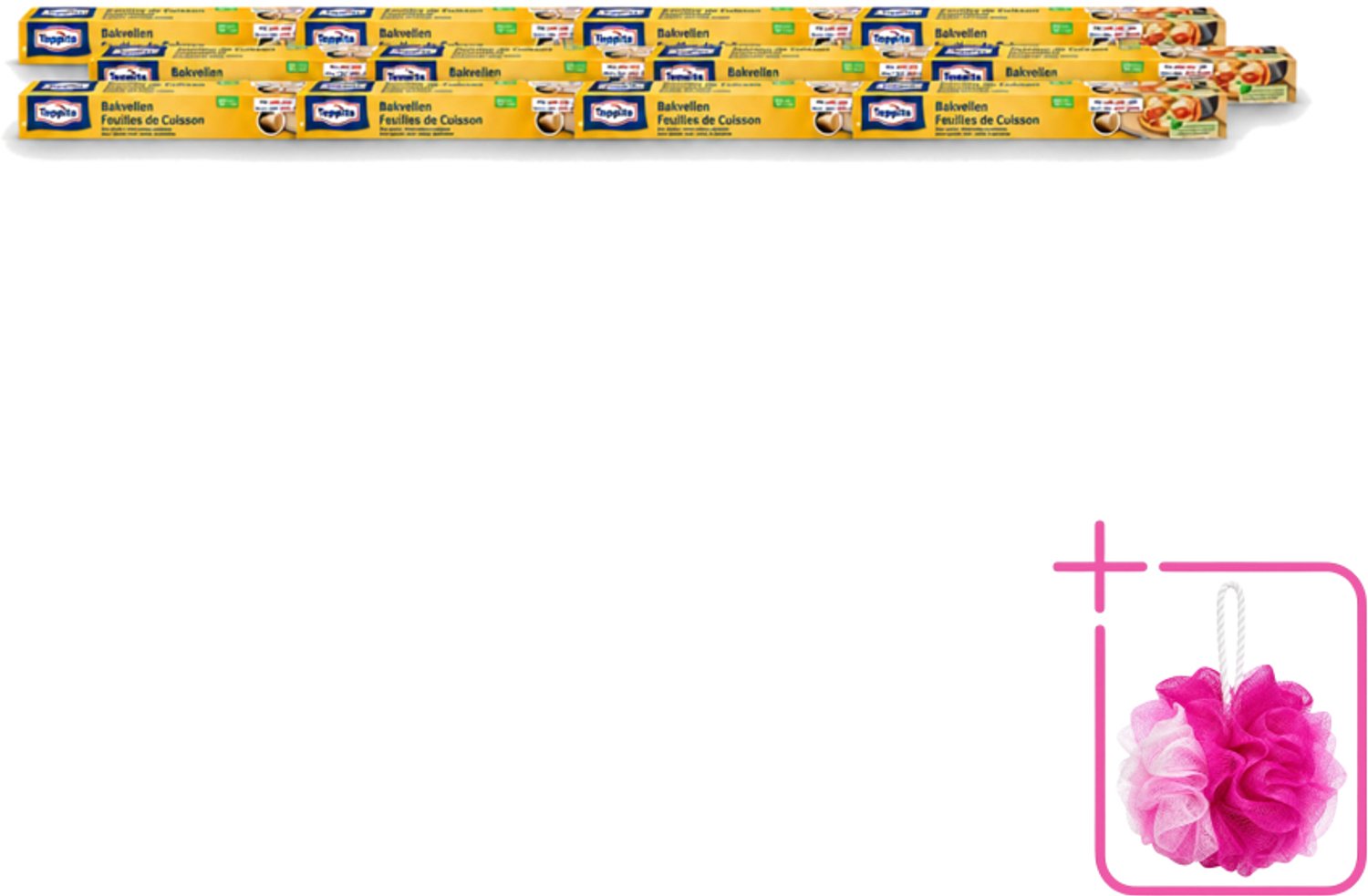 12 x Toppits – Bakpapiervellen – 16 vellen - Bulkverpakking - Bakpapier - Douchemop - Bakpapier met antikleefbescherming