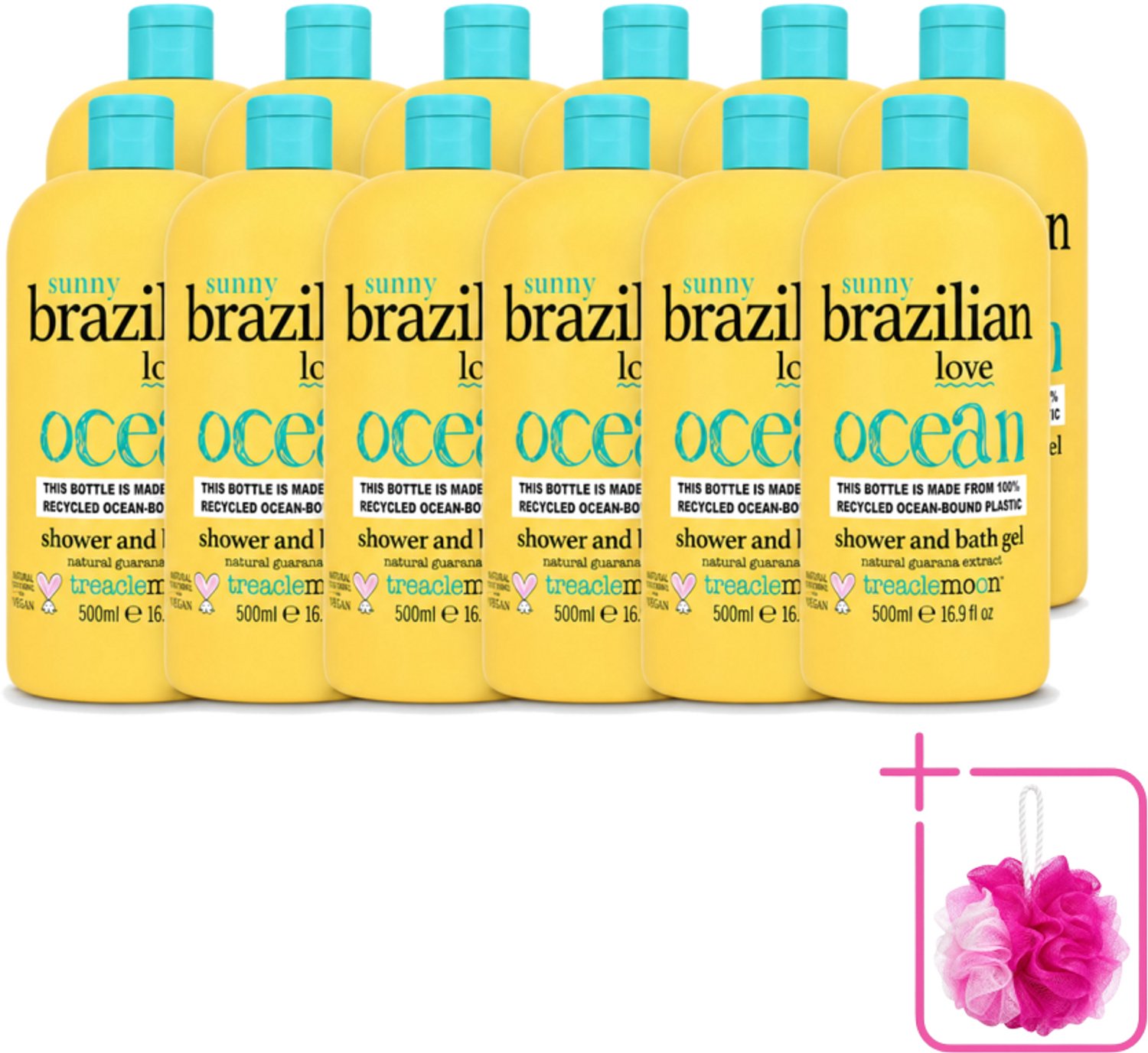 12 x Treaclemoon – Bad- & Douchegel – Brazilian Love – 500 ml - Bulkverpakking - Bad en douchegel - Douchemop - Exotische geur
