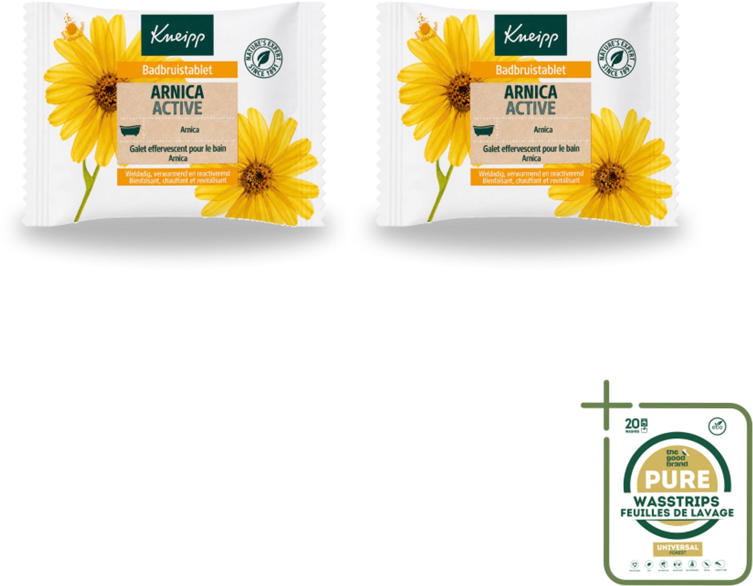 2 x Kneipp - Badbruistablet - Arnica - Wasstrips - Badtablet - Arnica Badtablet - Herstelbad - Verwarmend Bad - Ontspannend Bad
