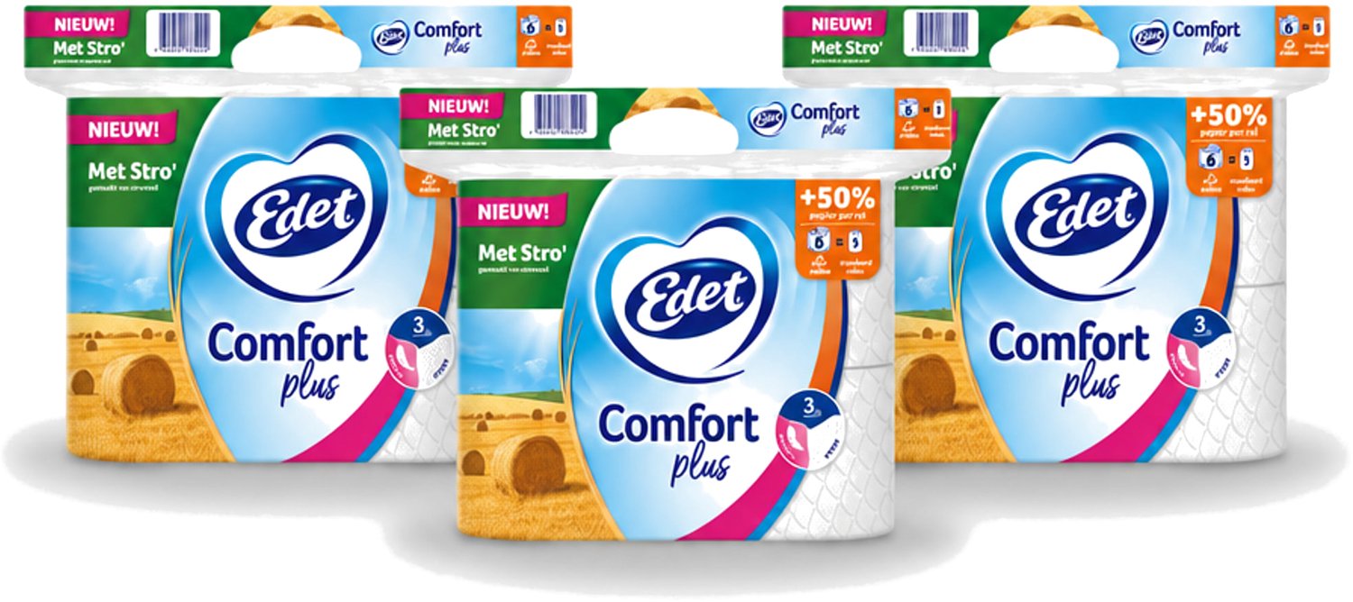 3 x Edet – Toiletpapier – 3-Laags - Voordeelverpakking - 3 stuks