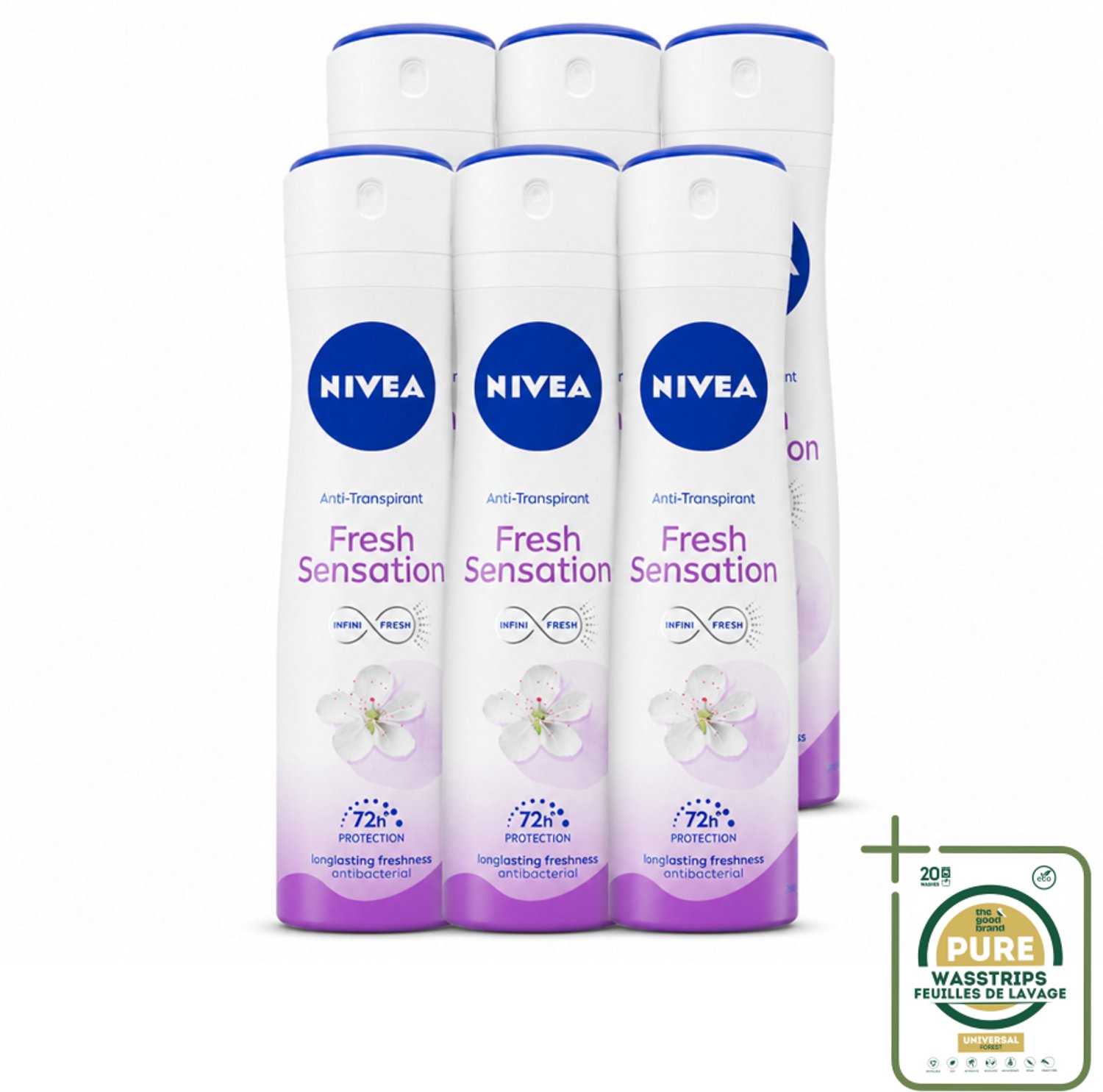 6 x NIVEA – Deodorant Spray – Fresh Sensation – 150 ml - Deodorant Spray - Anti-Transpirant - Frisheid - Geur - 72 Uur Bescherming