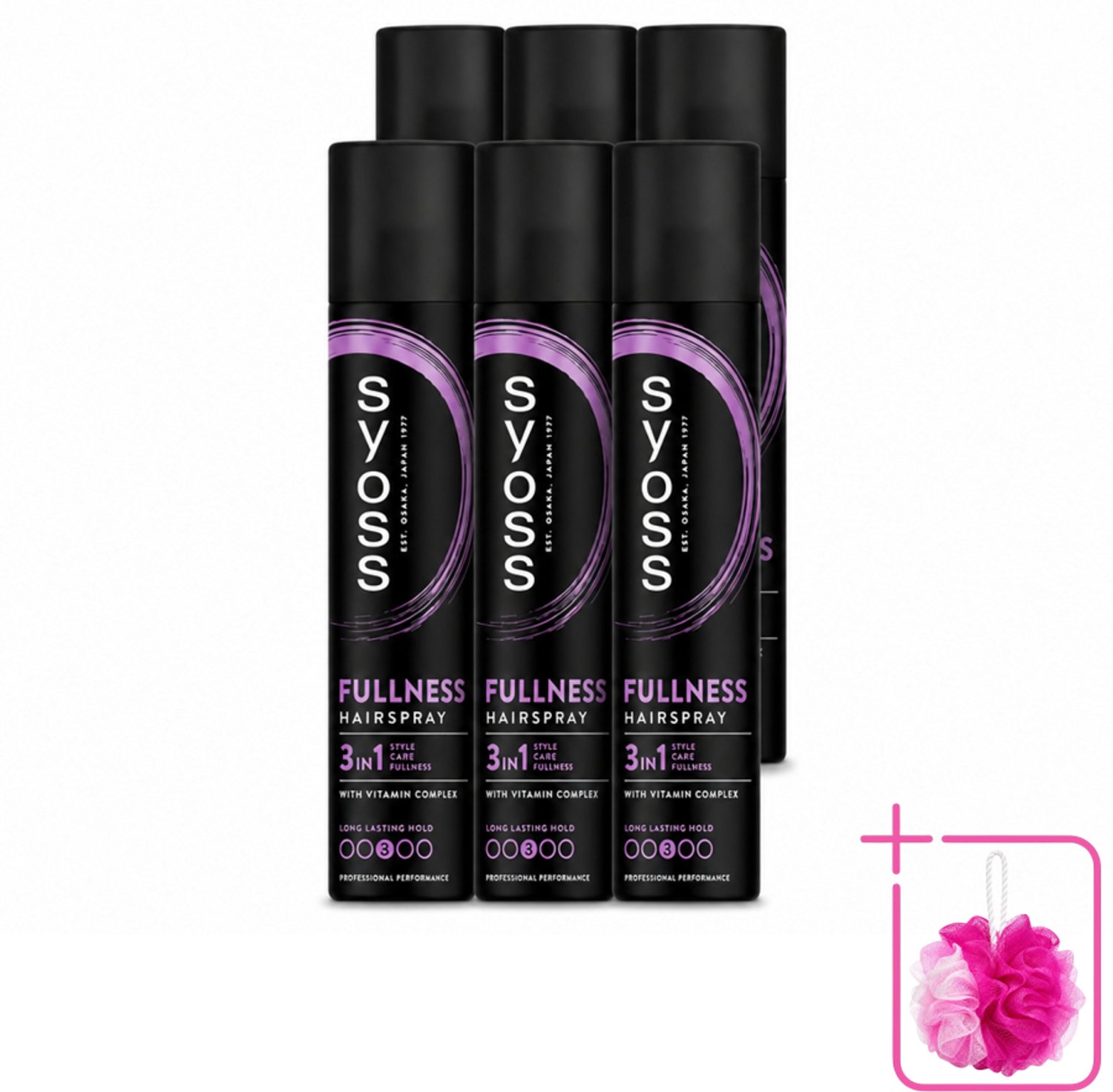 6 x Syoss - Fullness - Haarspray - Volumineus Zonder Gewicht - 300 ml - Bulkverpakking - Haarspray - Douchemop - Volume