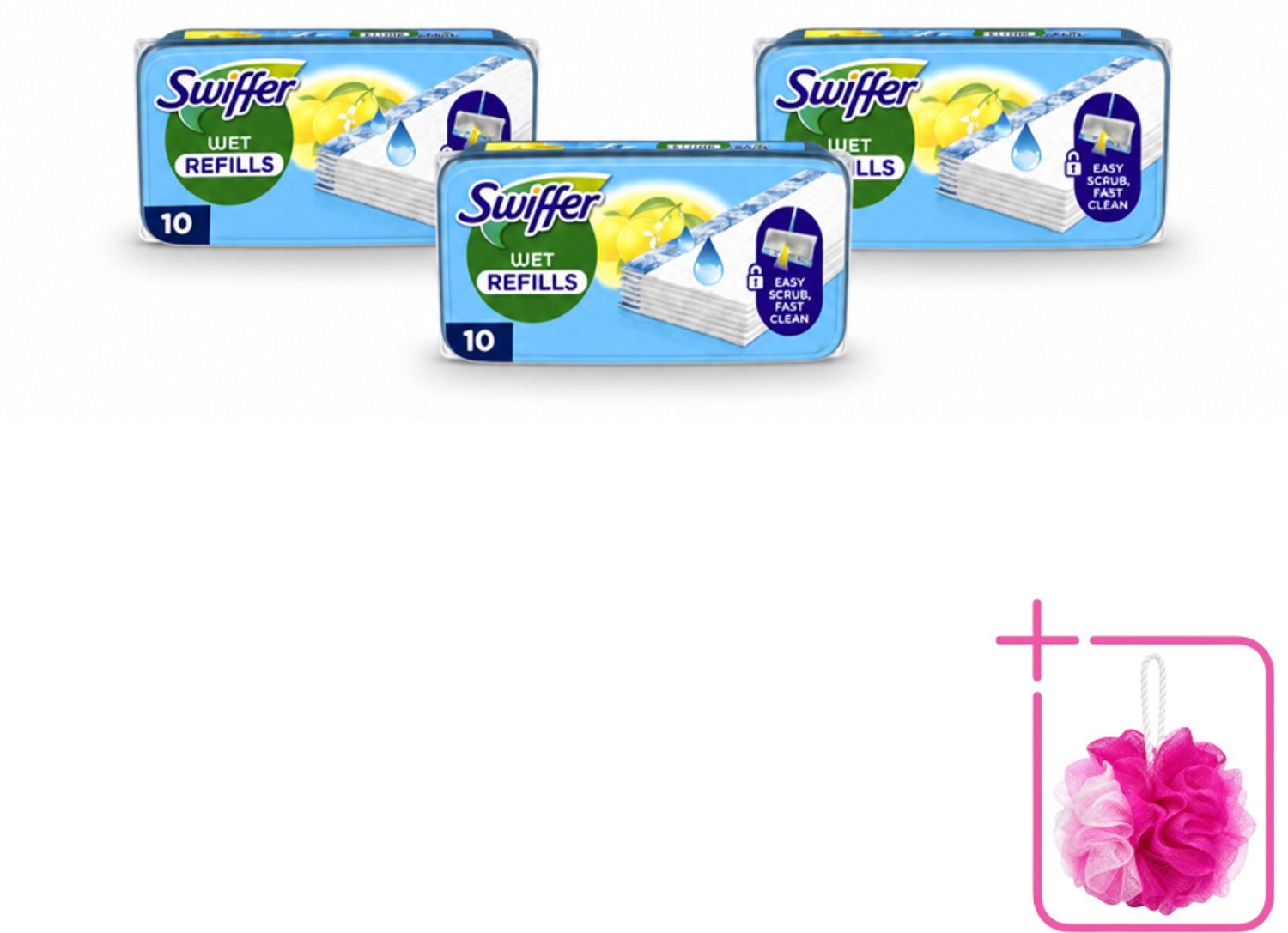 3 x Swiffer - Vloerdoekjes – Citrus Fresh – 10 doekjes - Bulkverpakking - Vloerdoekjes navullingen - Douchemop - Schoonmaak doekjes