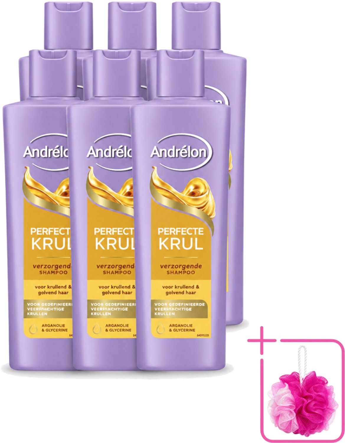 6 x Andrélon – Shampoo – Perfecte Krul – 250 ml - Bulkverpakking - Krullen verzorging - Douchemop - Krulshampoo