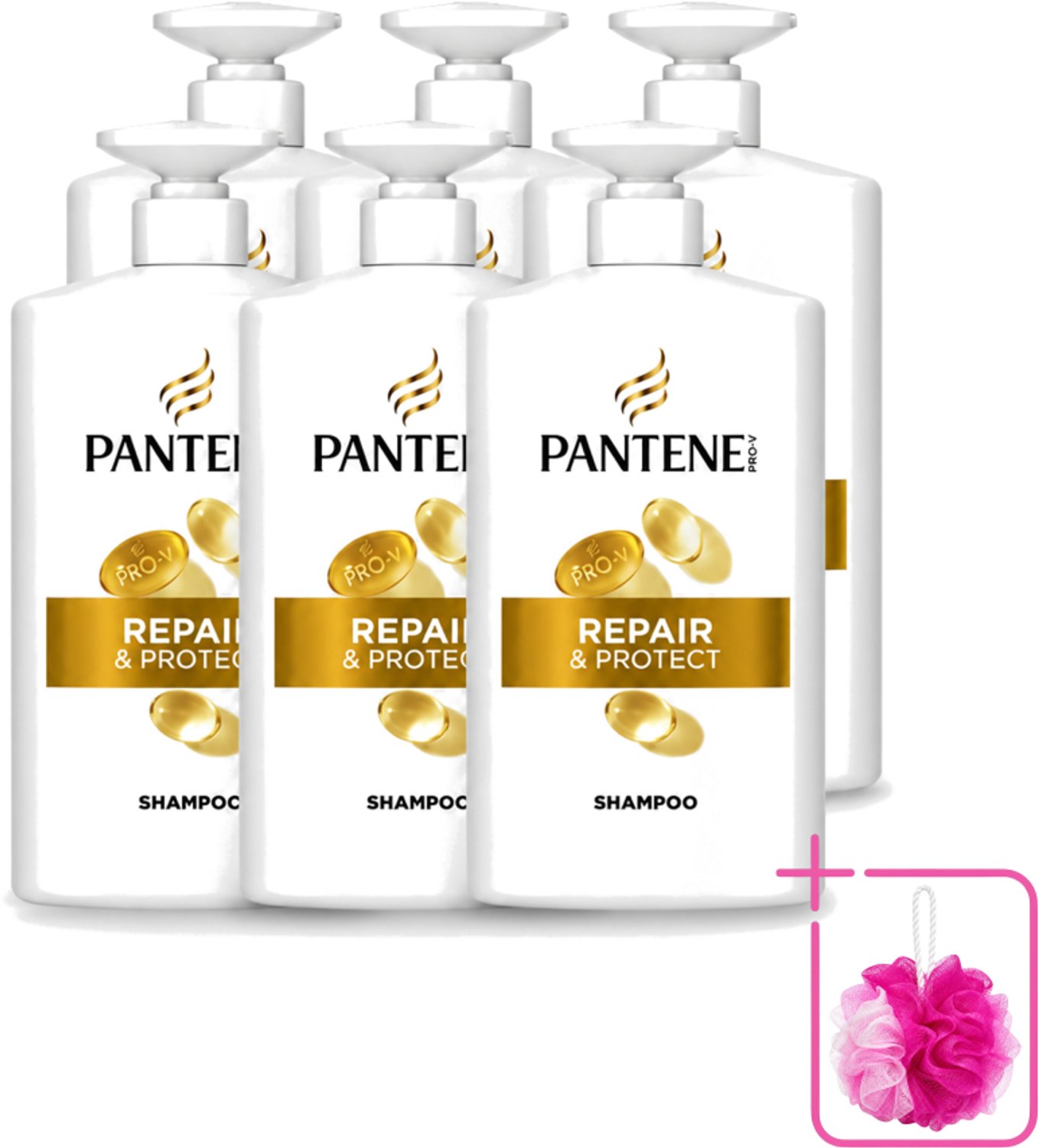 6 x Pantene - Pro-V – Shampoo – Repair & Protect – 1000 ml - Bulkverpakking - Haarbescherming - Haarversterking
