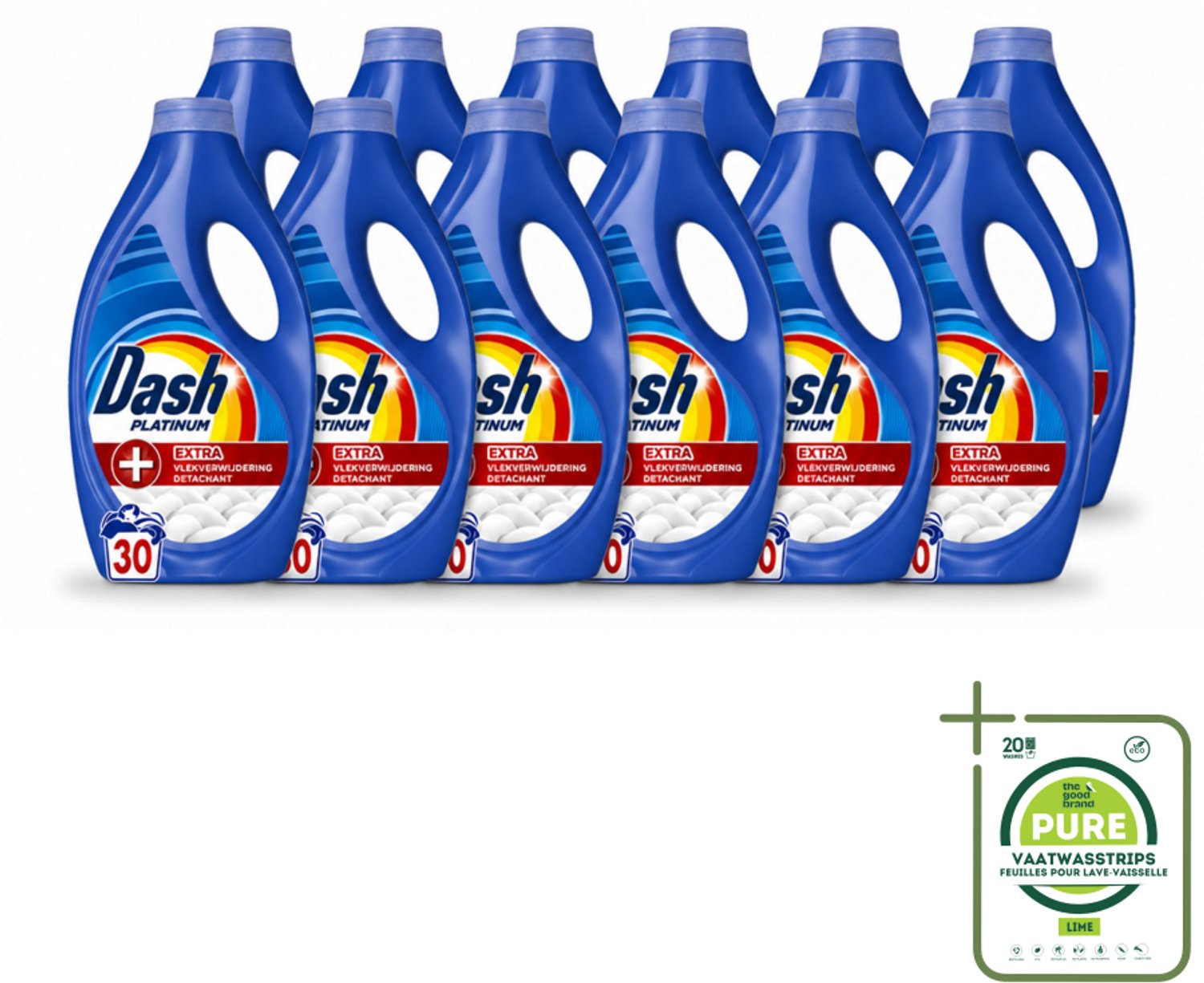 12 x Dash – Wasmiddel – Platinum – 1350 ml - Grootverpakking - Vaatwasstrips - Vlekverwijdering - Wasmiddel - Waskracht - Kleding Reinigen - Wasmiddel Voor Vlekken