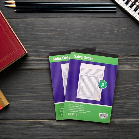 2 Stuks Business Invoice Receipt Book Met Waterdichte Scheurbestendige Cover Zelfkopiërend Voor Efficiënte Orderregistratie Betrouwbare Boekhouding — afbeelding 5