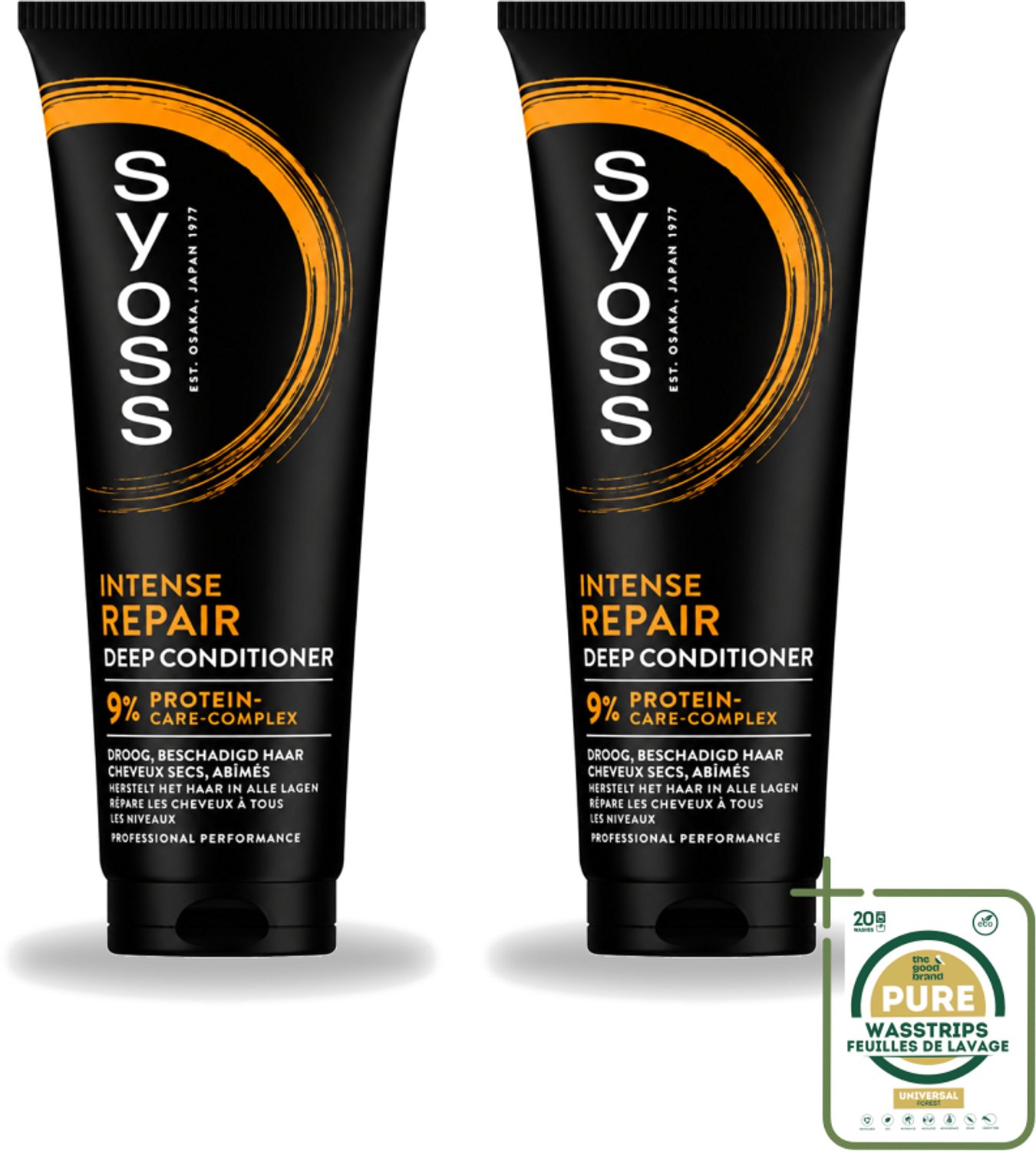 2 x Syoss - Intense Repair - Deep Conditioner - Herstelt & Versterkt - 250 ml - Wasstrips - Haarherstel - Haarverzorging - Droog Haar - Beschadigd Haar - Haarversterking
