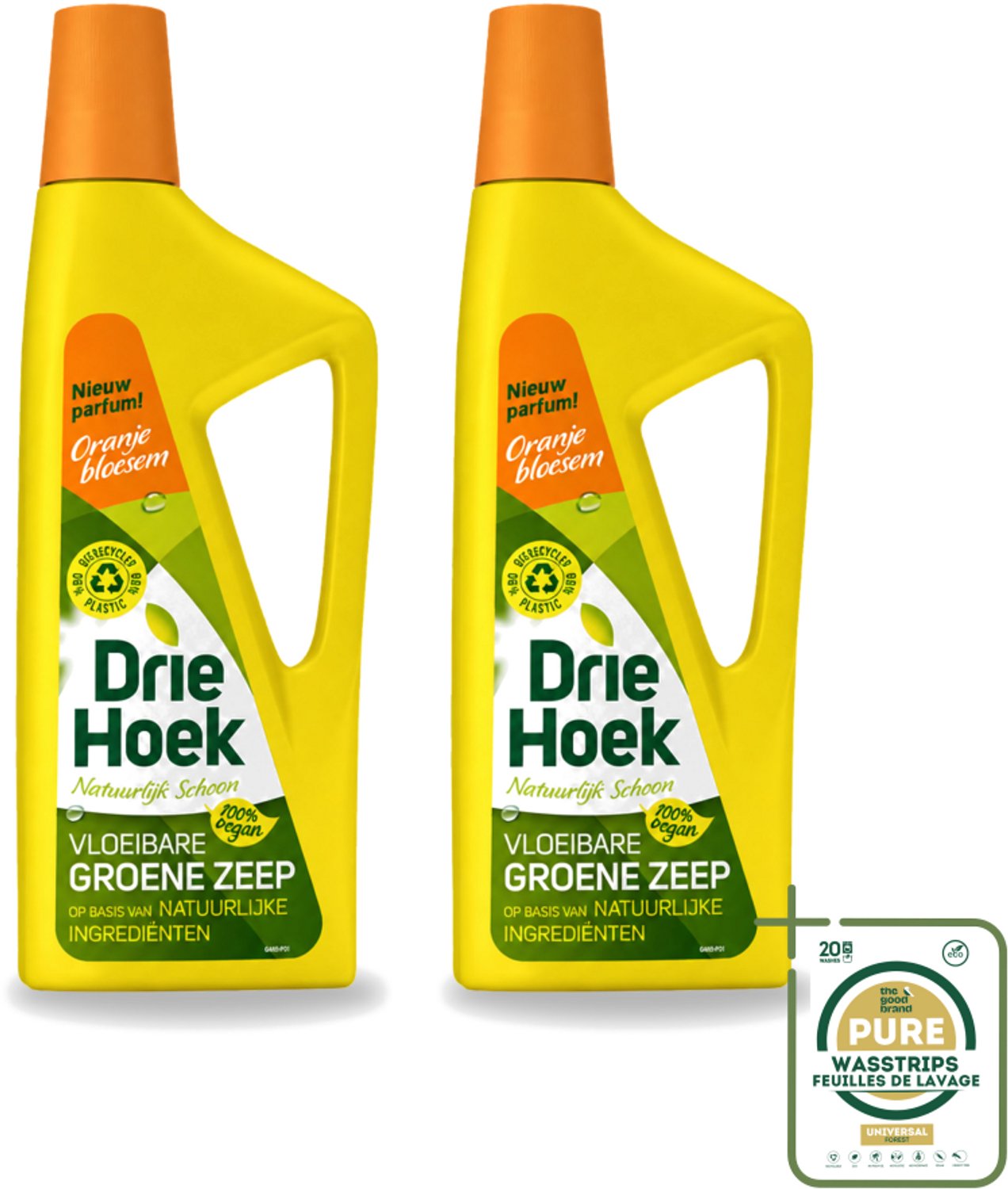 2 x Driehoek – Vloeibare Zeep – Oranjebloesem – 725 ml - Vloeibare Zeep - Natuurlijke Schoonmaak - Textiel Reinigen - Meubel Reinigen - Vloer Reinigen