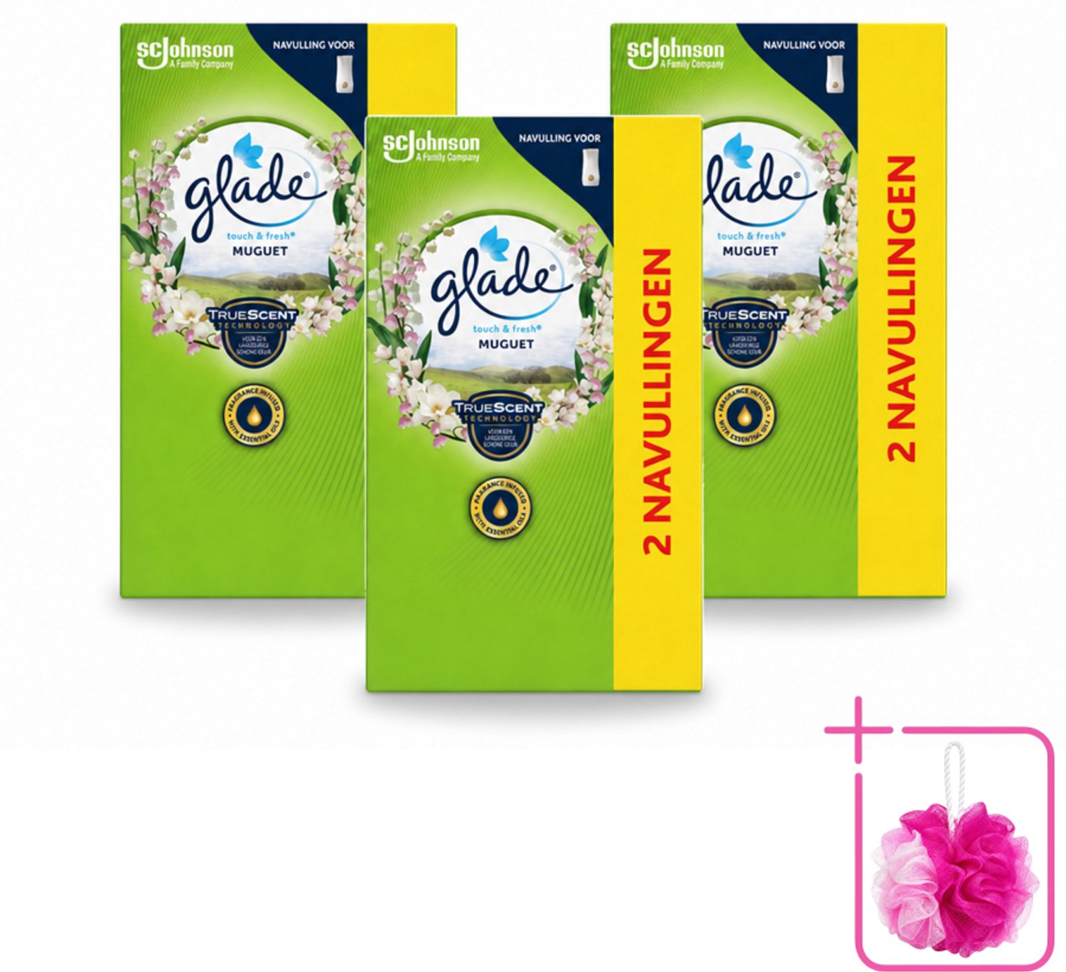 3 x Glade - Touch & Fresh Navulling - Lelietje-van-dalen - 2 × 10 ml - Bulkverpakking - Navulling Muguet - Glade Touch & Fresh