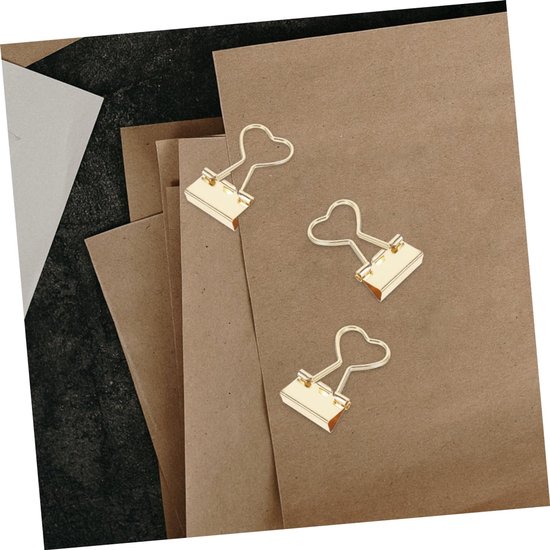 20 Stuks Metalen Bindklemmen - Multifunctionele Kantoor- En Schrijfwarenminiklemmen Voor Studie En Decoratieve Paperclips — afbeelding 2