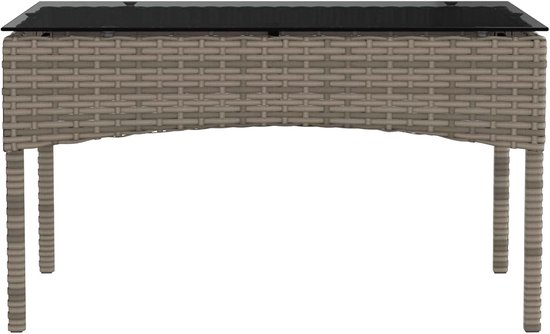 poly rattan moderne L vorm tuinbank set grijs — afbeelding 5
