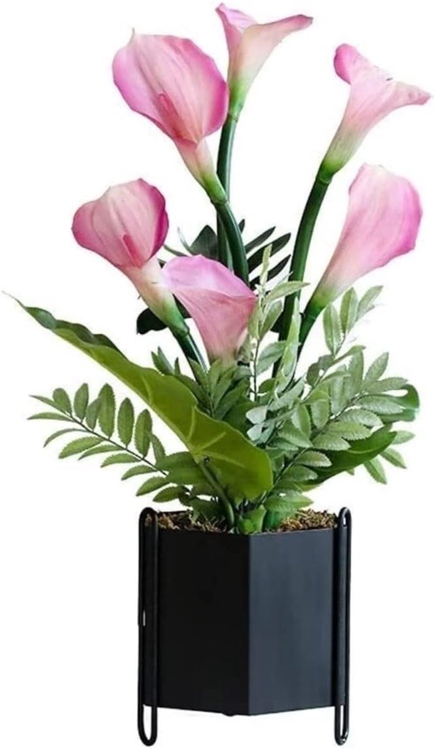 Kunstbloemen Prachtig Kunstbloemen Real Touch Calla Lelie Nep Bloemenvaas Set Voor Home Decor Decoratieve