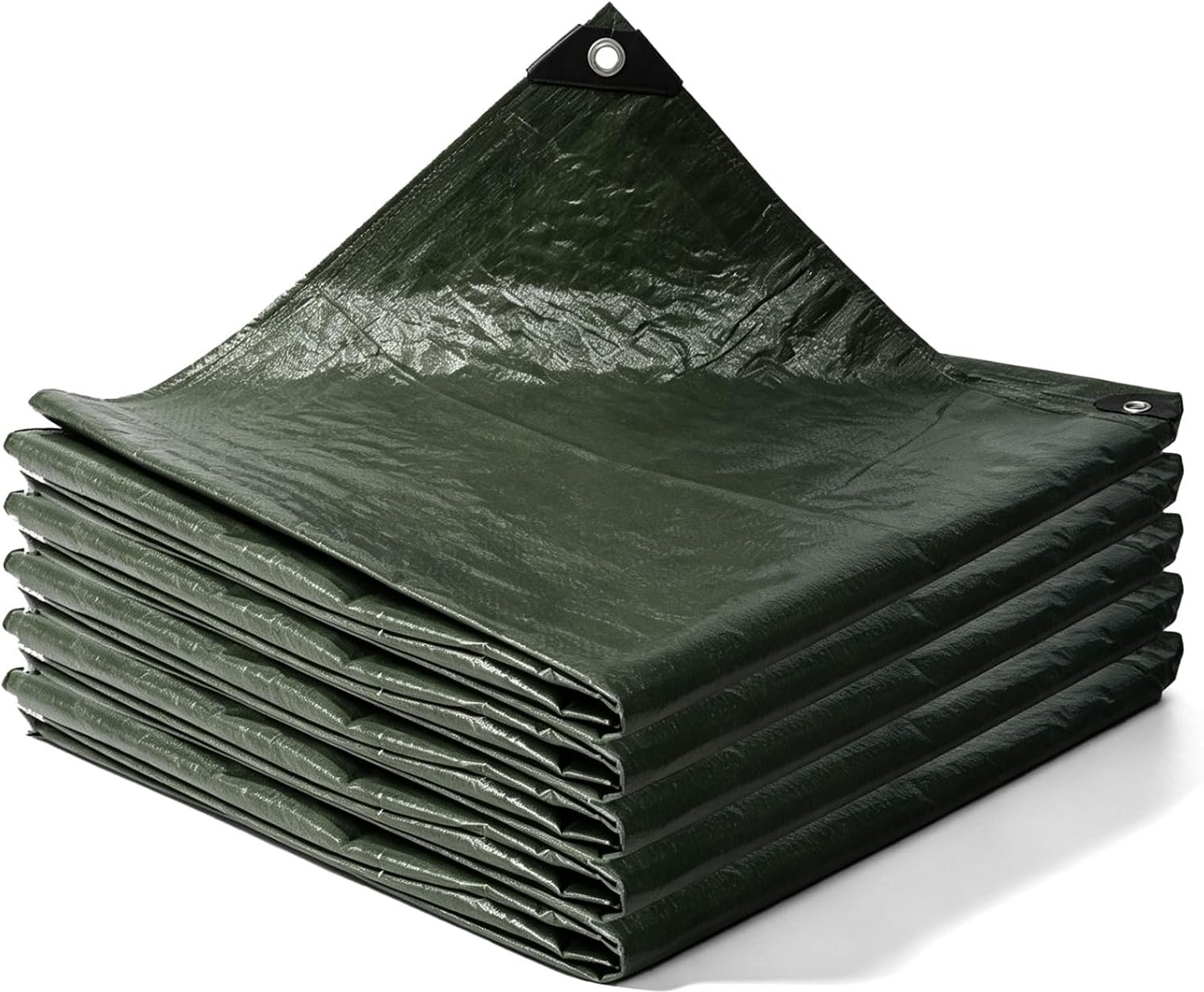 Dekzeil, waterdicht, zwaar belastbaar, 2 x 3 m, groen zeil met ringen, 120 g/m² PE-hoes voor tuinmeubelen, hout, kamperen en outdoor
