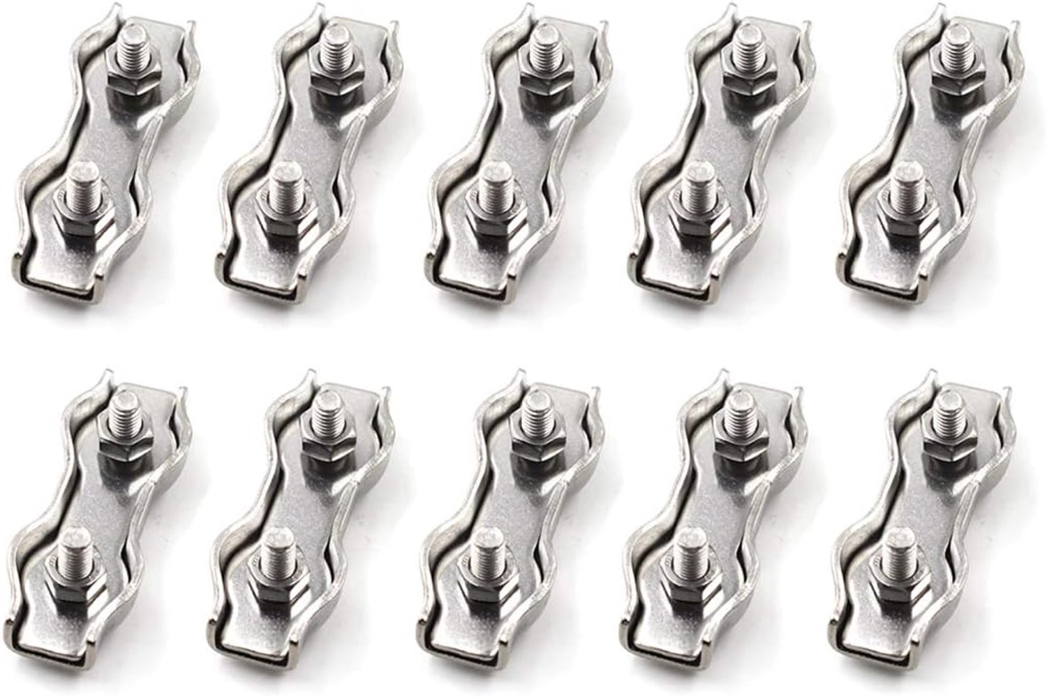 Duplex-kabelklem van roestvrij staal, kabelclip met 2 draadpennen M2