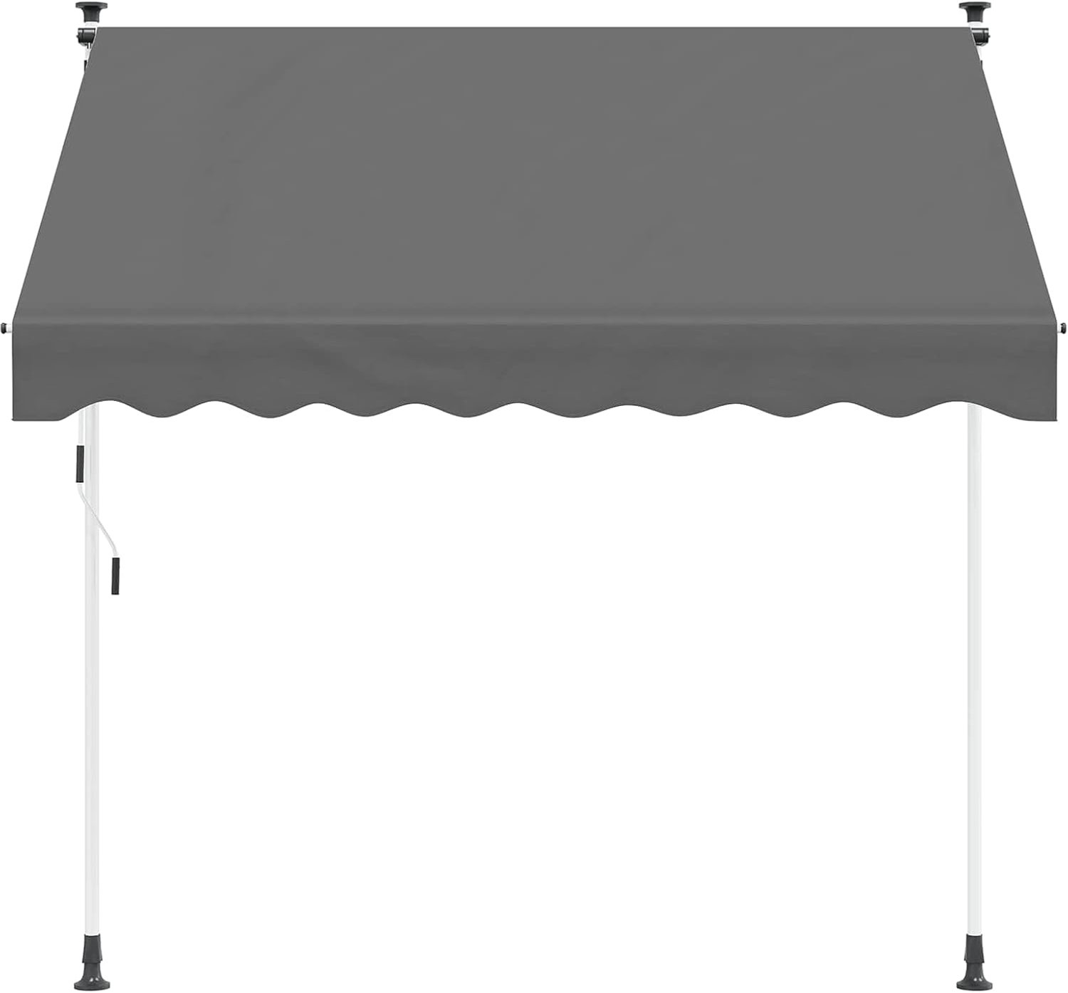 Handmatig intrekbare luifel, lichtgrijs, 350 cm