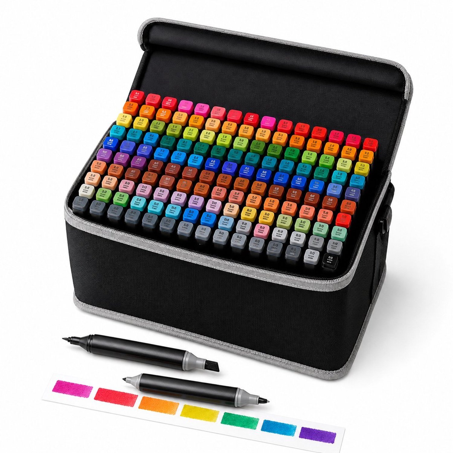 Twinmarkers 168 Stuks - Alcohol Markers met Dual-Tip - Stiften voor Volwassenen en Kinderen - Inclusief Opbergtas