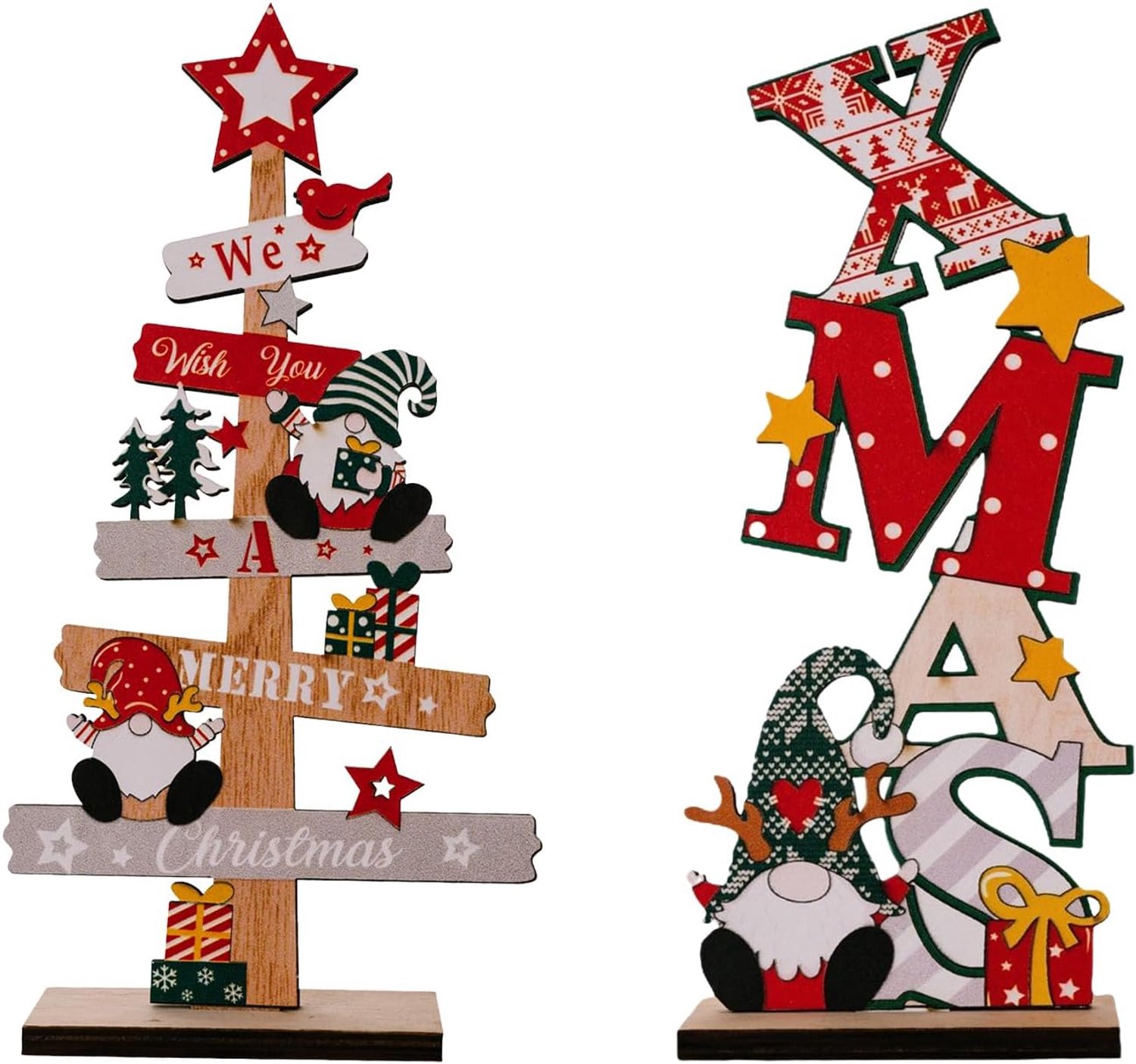 decoratieve standaard kerstmis 21 x 9 cm - houten tafeldecoratie - unieke kerstelementen - sfeervolle toevoeging - ShopVlot