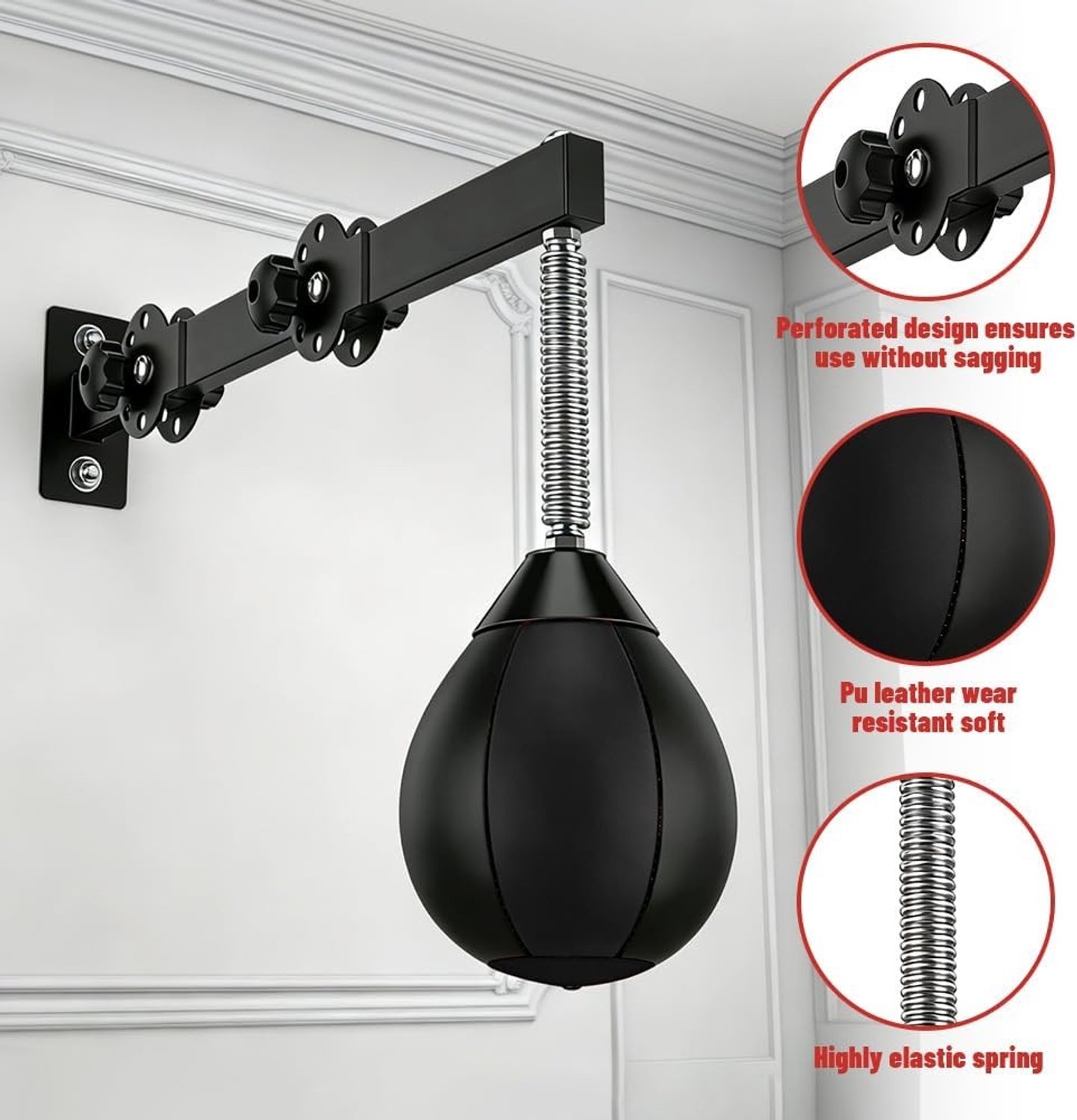 Verstelbare en Opvouwbare Speed Punching Ball voor Thuistraining, Reflexverbetering en Kinderen, Tieners en Volwassenen