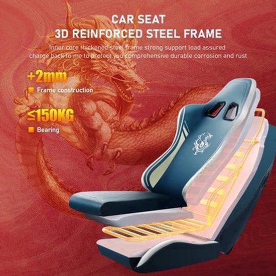 Gamingstoel – Bureaustoel – Gamestoel – Office Chair – Bureaustoel Gaming – Bluetooth Speakers – Ergonomisch Met Voetensteun – Kunstleer Grijs — afbeelding 4
