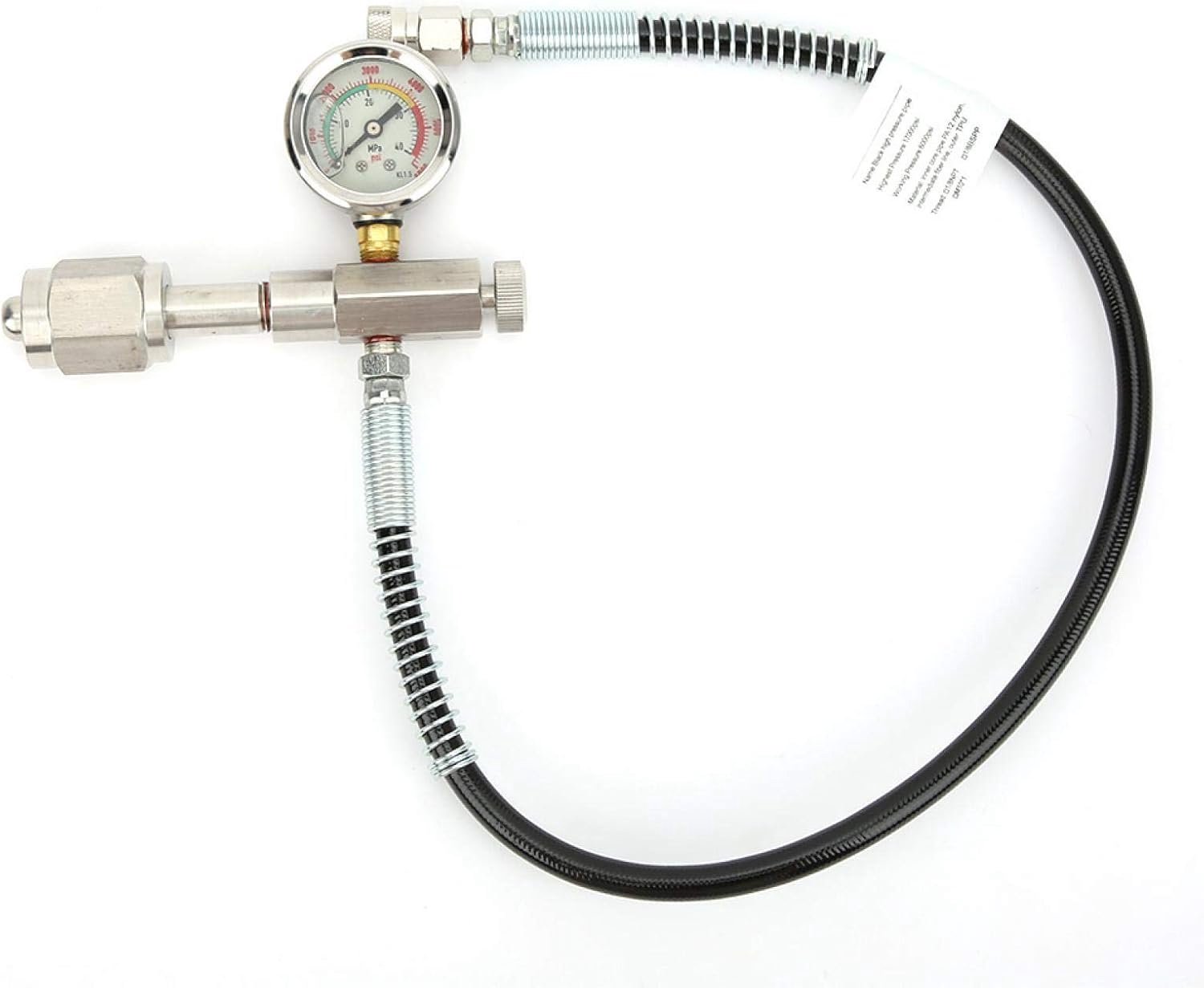 Adapter voor luchtvulstation, buiten roestvrij staal 347 zeskantige meterklep Hogedruk zwarte luchtvulpijpconnectoradapter Professionele klep Scuba-adapter