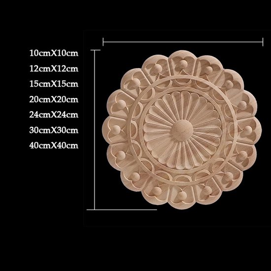 Vintage Hout Gesneden In Hoek Ronde Houten Applique Hout Decal Hout Lijstwerk Onlay Ongeverfd Europees Snijwerk Lange Bloemen Houten Meubelen Decoratie Hoek Y23-15 — afbeelding 4