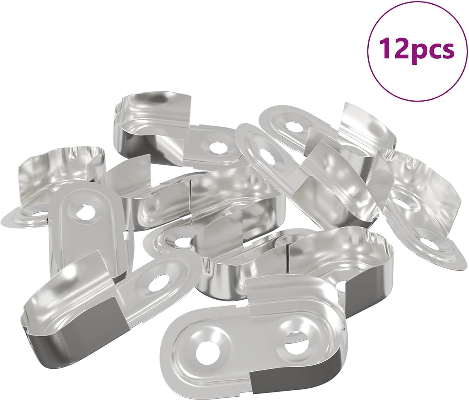 Kledingstanghouder, 12 stuks, wit, zink, kledingstangopslag, van ijzer, voor kledingkast, garderobe, 40 x 18 x 10 mm