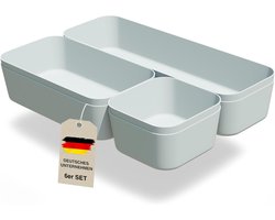 VMbathrooms Lade-organizer, set van 6 sorteerboxen, lichtgrijs