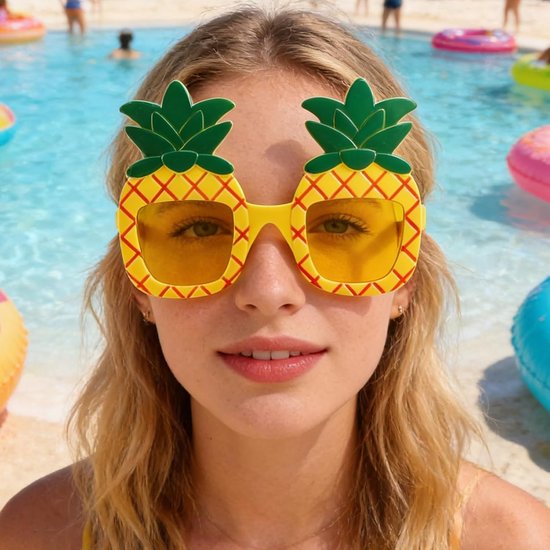 3 Stuks Grappige Hawaiiaanse Ananasbril van Lichtgewicht Tropische Feestbrillen voor Luau Strandfeesten Flexibele Fotohokje Rekwisieten met Helder Zicht Geschikt voor Poolparty — afbeelding 5
