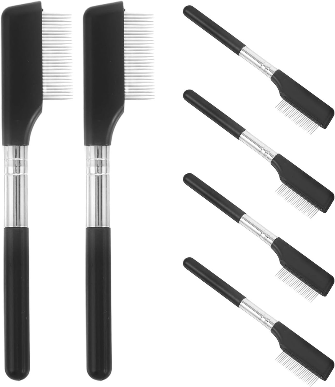 Happyyami 6 stuks wimperkammen: wimperseparator, wimperseparator - metalen tanden voor het kammen en scheiden van wimpers - wenkbrauwkam - make-upaccessoires