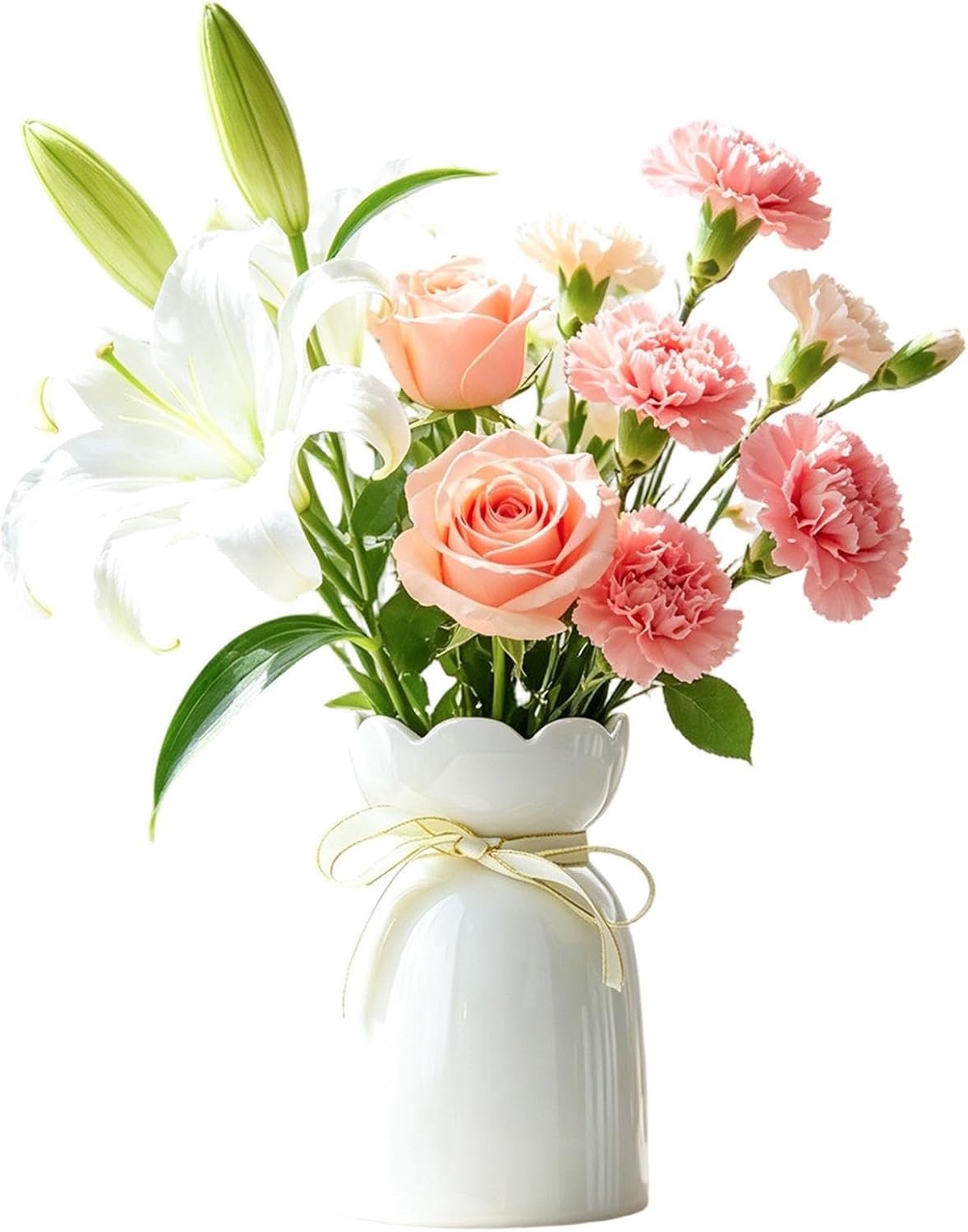 Witte Ceramische Vaas Ceramische Leuke Elegante Esthetische Decor