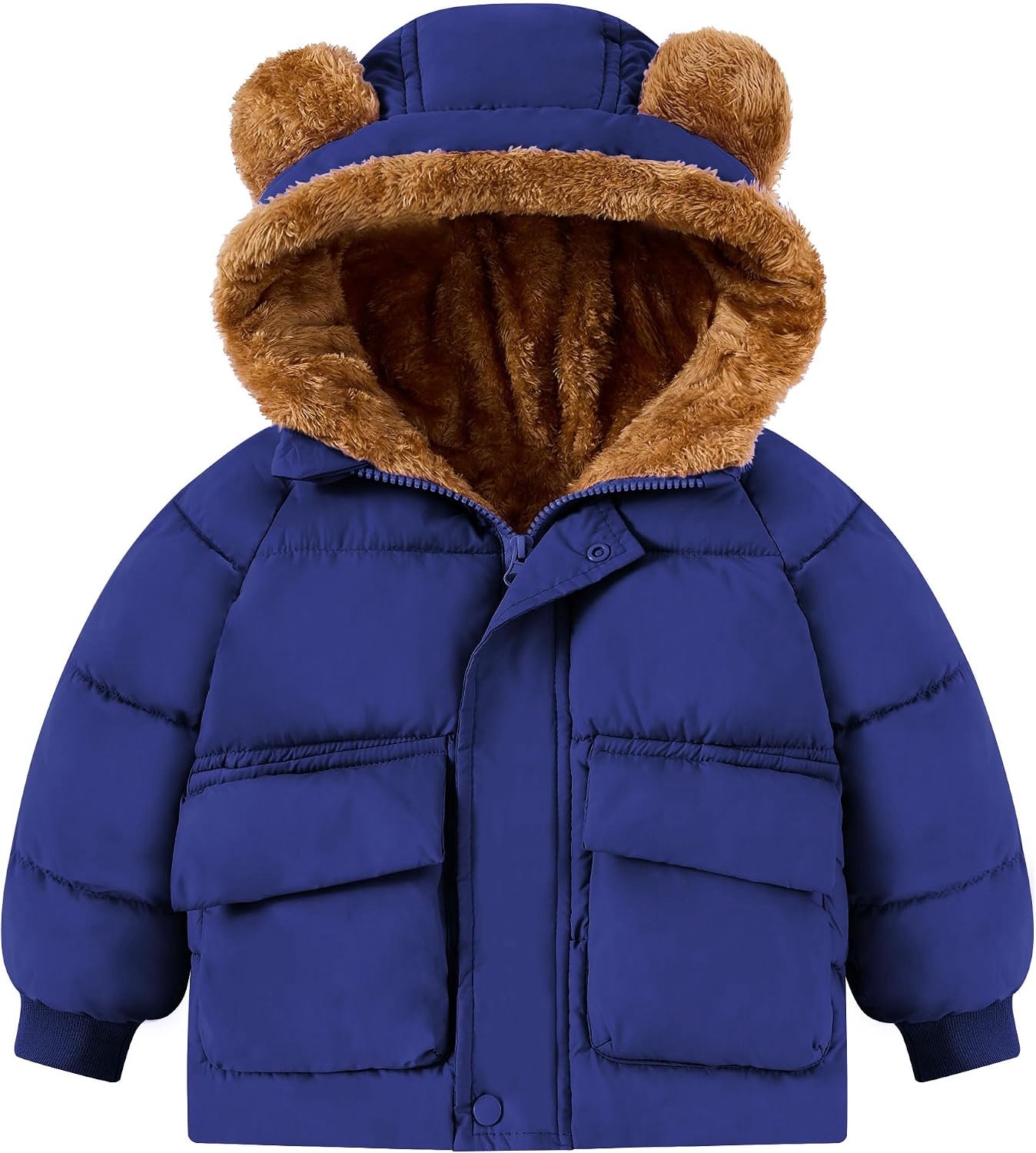 SFreeBo Babywinterjas fleecejack meisjes jongens jas capuchon met zakken pluche voering winterkleding 6 maanden - 5 jaar