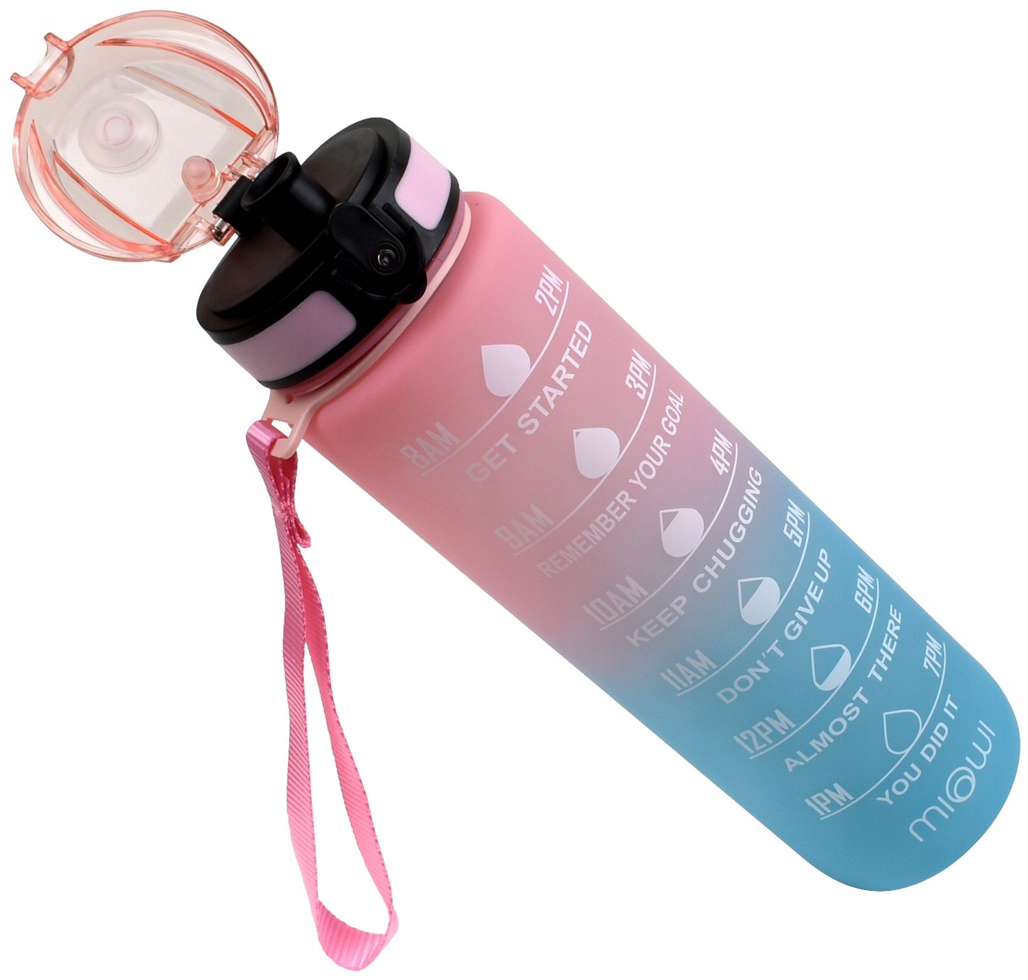 Motiverende Drinkfles 1000ml - BPA-vrij & Lekvrij