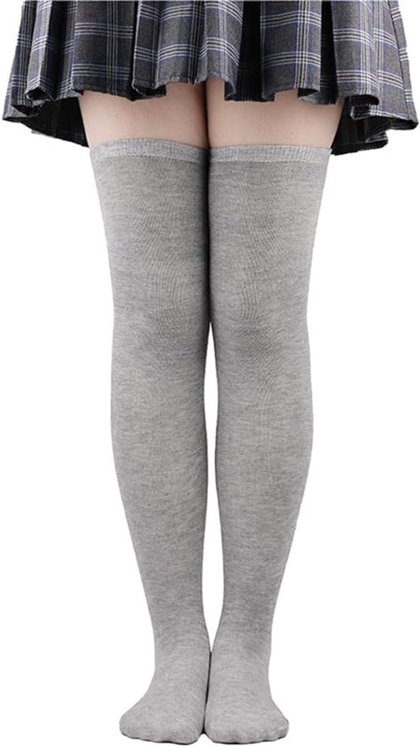 1 paar overknee sokken hoge dijlaars kousen vrouwen kniekousen voor meisjes cosplay, dagelijks gebruik, (grijs) A