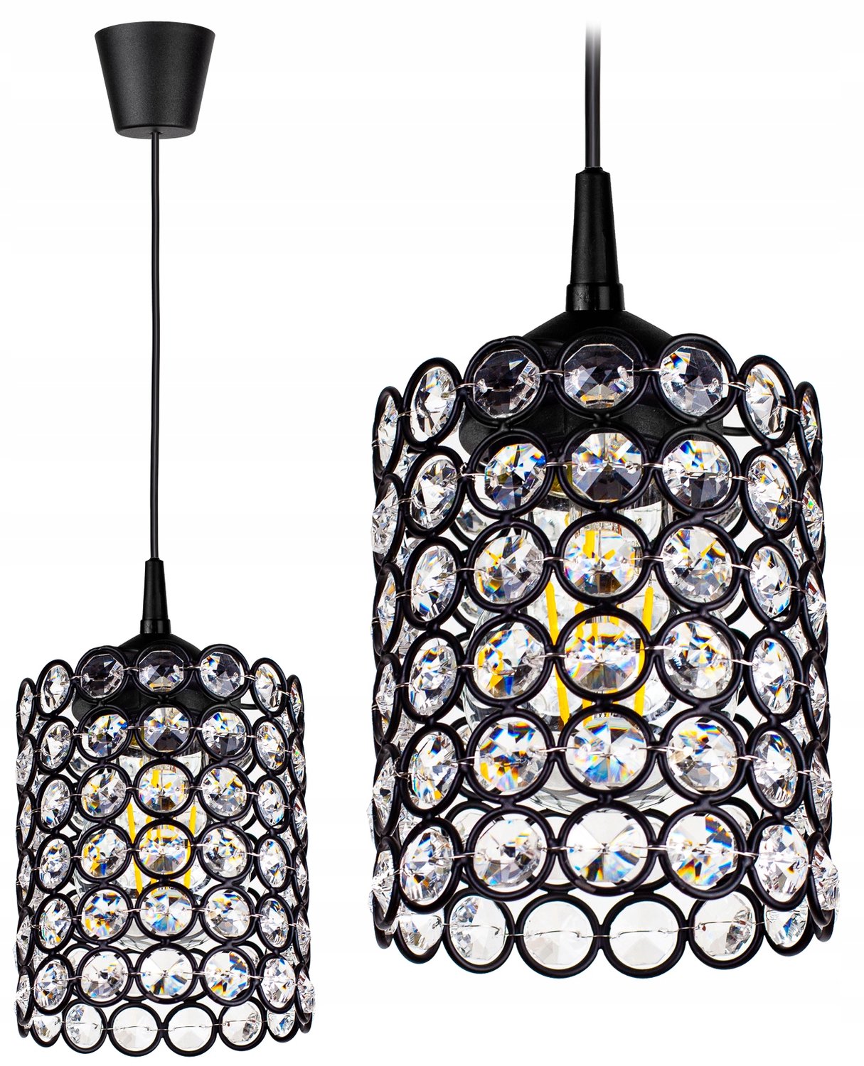 Moderne Hanglamp Plafondlamp LED Glas Zwart E27