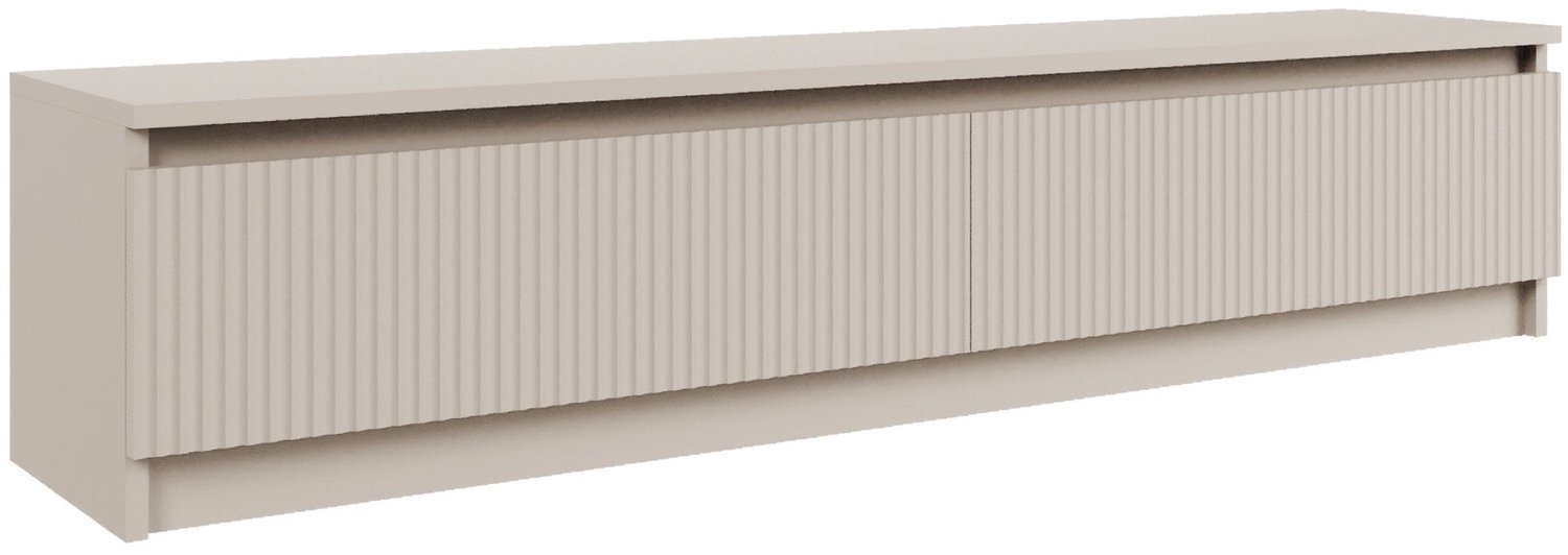 Selsey Sandia – TV-meubel met 2 deuren en geribbelde front, cashmeregrijs, 139 cm kasjmiergrijs
