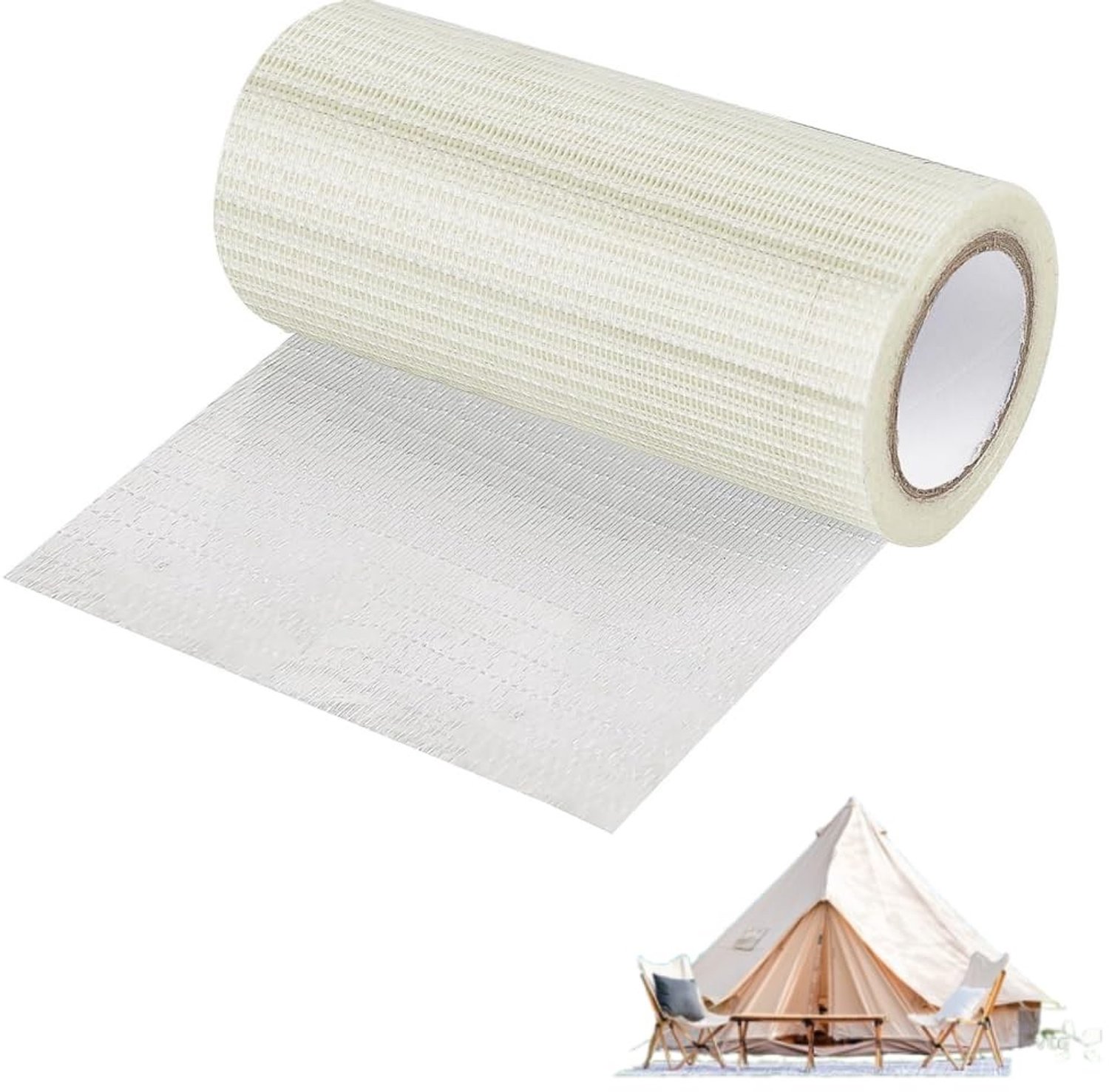 Waterdichte Reparatietape van Glasvezel met Ruitstructuur, 10 m, Ideaal voor Tent, Zeil en Luifel, Zelfklevend en Duurzaam