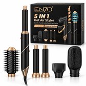 ENZO Multistyler Black Velvet - Airstyler - Fohnborstel - Multistyler - Krultang 5 in 1 - Hairwrap - Krulborstel - Pure Version - 5 Opzetstukken