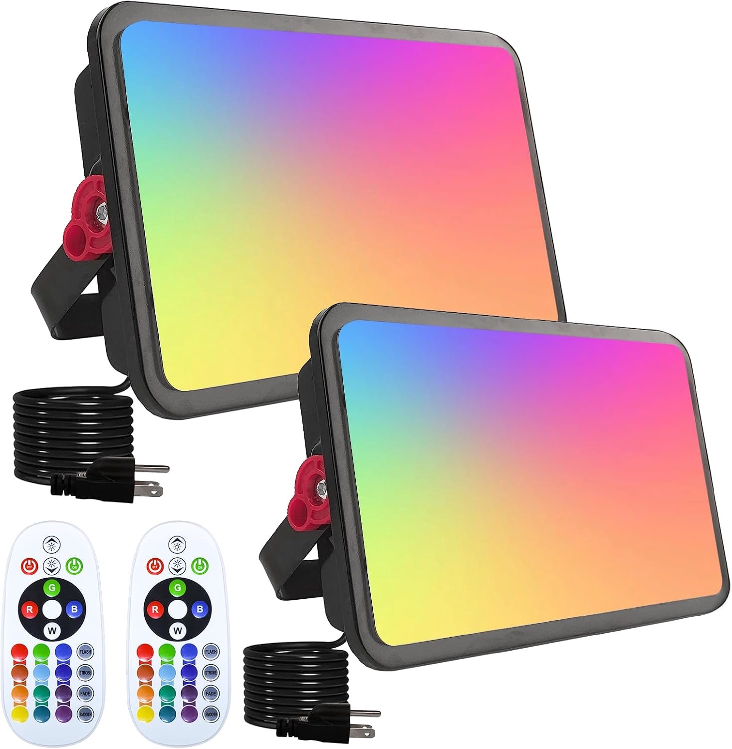 RGB LED spot 100W, 2 stuks afstandsbediening, IP66 waterdichte kleurveranderende dimbare tuinverlichting feestverlichting voor tuinfeest en Halloweenboom sfeerlicht