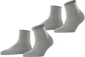 Esprit Basic Pure 2-Pack drukvrije rolrand katoen multipack sokken dames grijs - maat 39-42