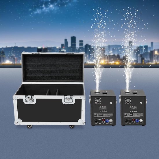 750 W, 2 stuks pyrotechnische podiumspeciale effectmachines, pyrotechnische machines, speciale effectmachines, podiumeffectmachine met flightcase, voor podiumuitrusting en bruiloften — afbeelding 2