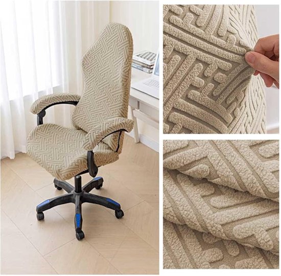 Gaming Stoelhoes - Bruin - 4-delig - Stretch Maïszijde - Voor Draaibare Stoelen — afbeelding 3