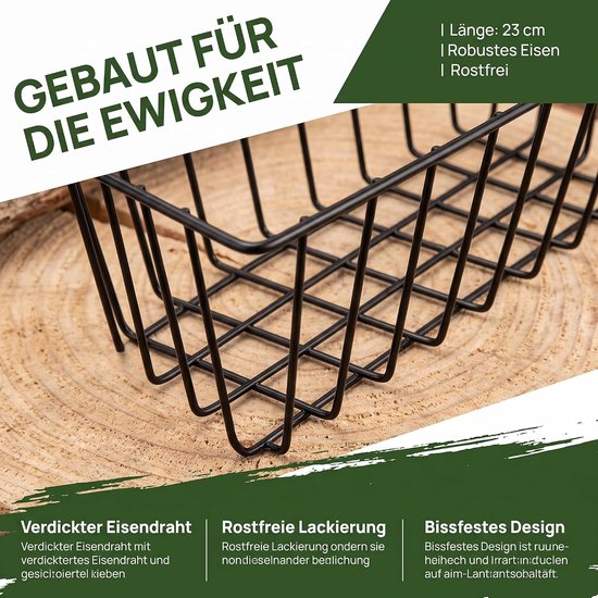 2 stuks metalen hooibak voor konijnen, hangende voederbak 23 × 10 × 8 cm — afbeelding 5