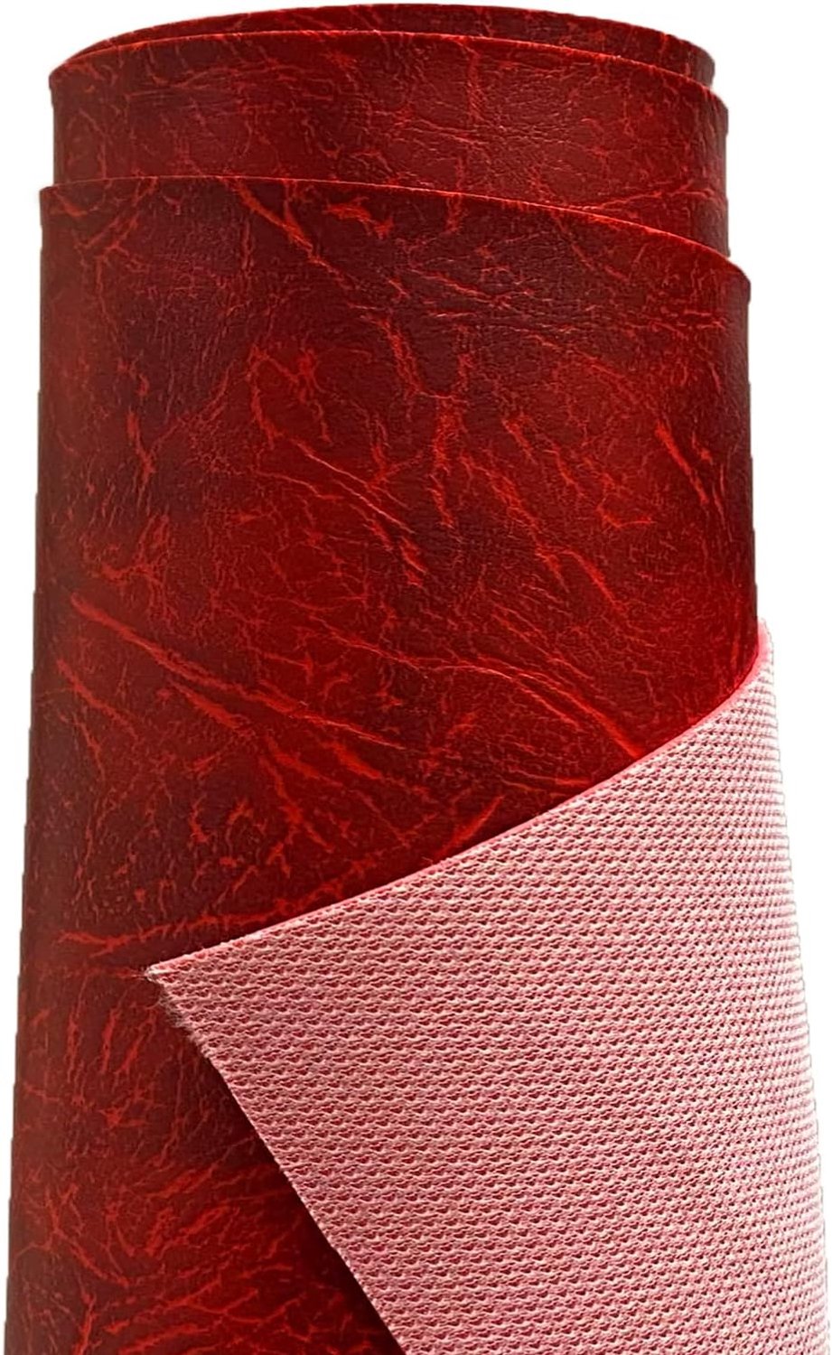 A-Express Zwaar Dik Imitatieleer Stof Genaaid Kunstleer Vinyl Lederstof Automotive Huisdecoratie Bekleding Materiaal - Rood 1 Meter 100cm x 140cm