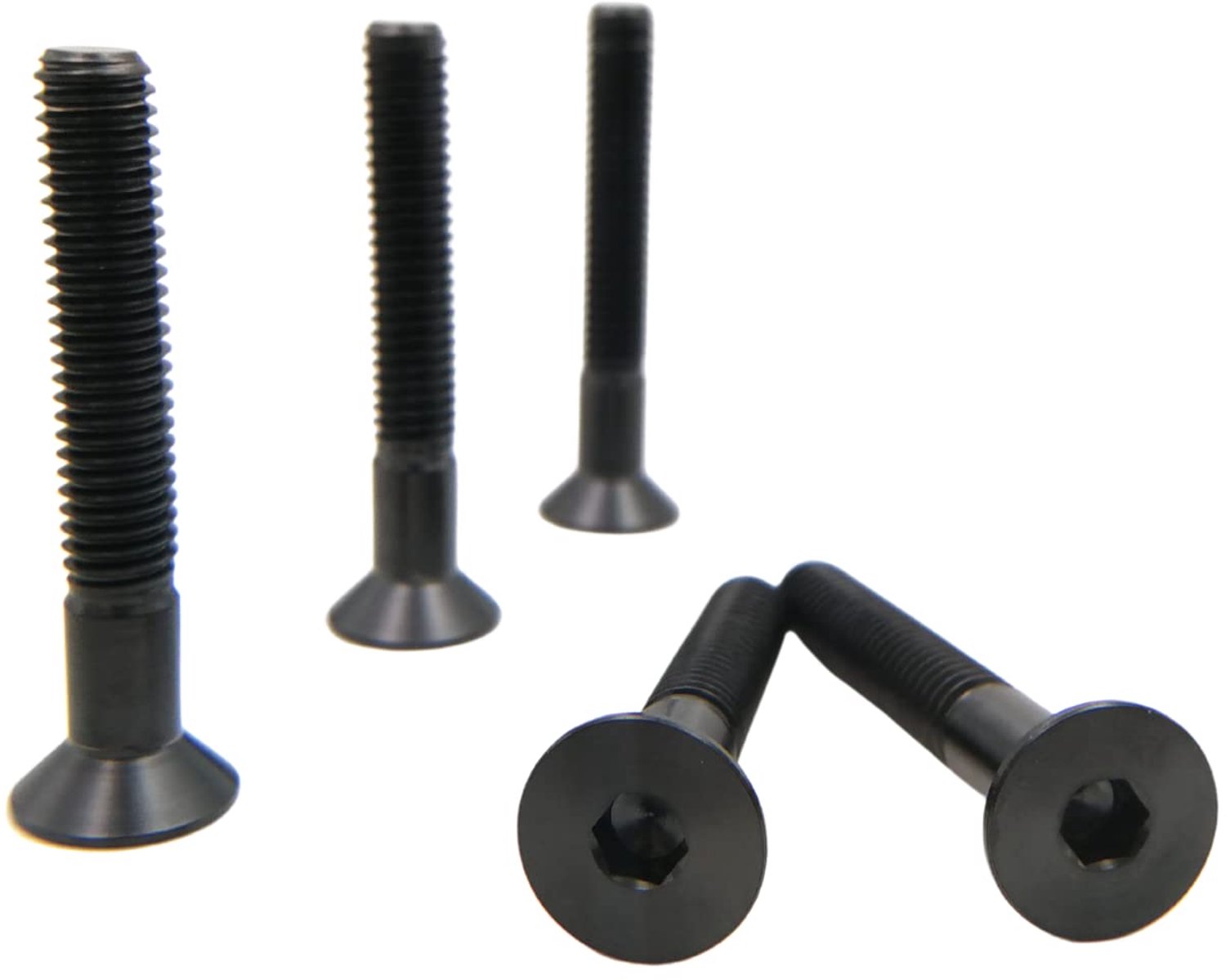 RISON Titanium Bolts M8 x 1.25 x 35mm Hex Socket Countersunk Head Screws GR5 Flat Head Bolts Black Titanium - ShopVlot