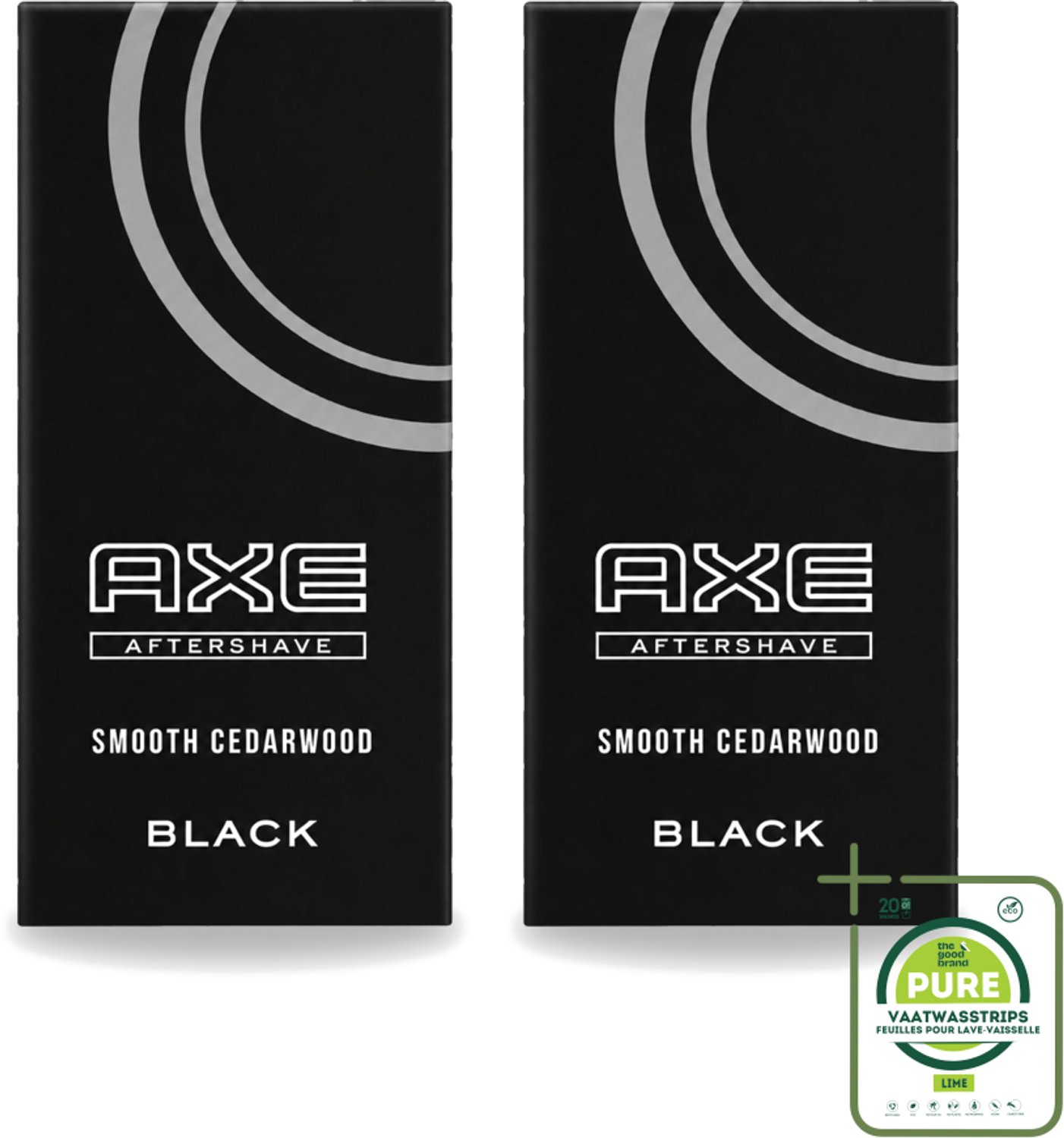 2 x Axe – Aftershave – Black – 100 ml - Grootverpakking - Vaatwasstrips - Aftershave - Huidverzorging - Scheren - Kalmerende Geur - Subtiele Geur
