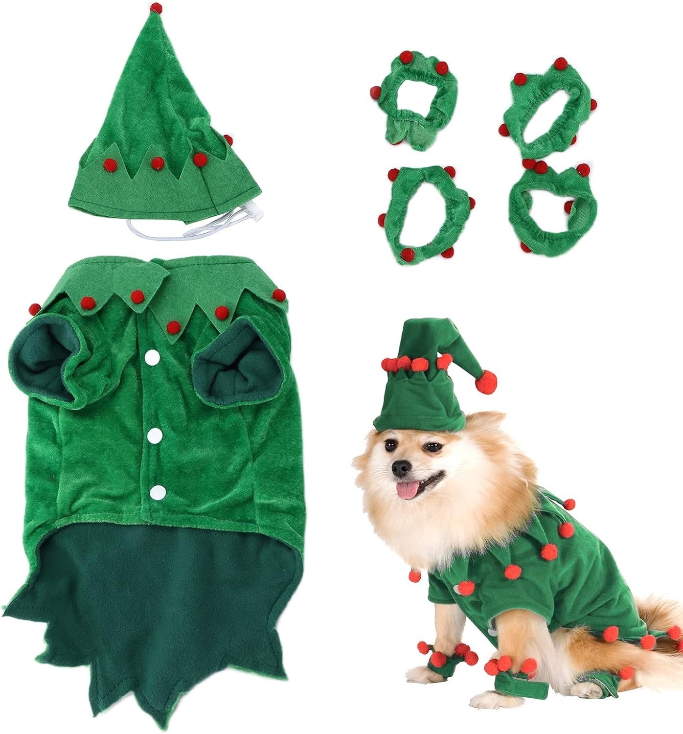 Schattige kerstoutfit voor kleine en middelgrote honden, zachte gouden fluwelen kerstkleding voor huisdieren, feestelijke hondenkleding